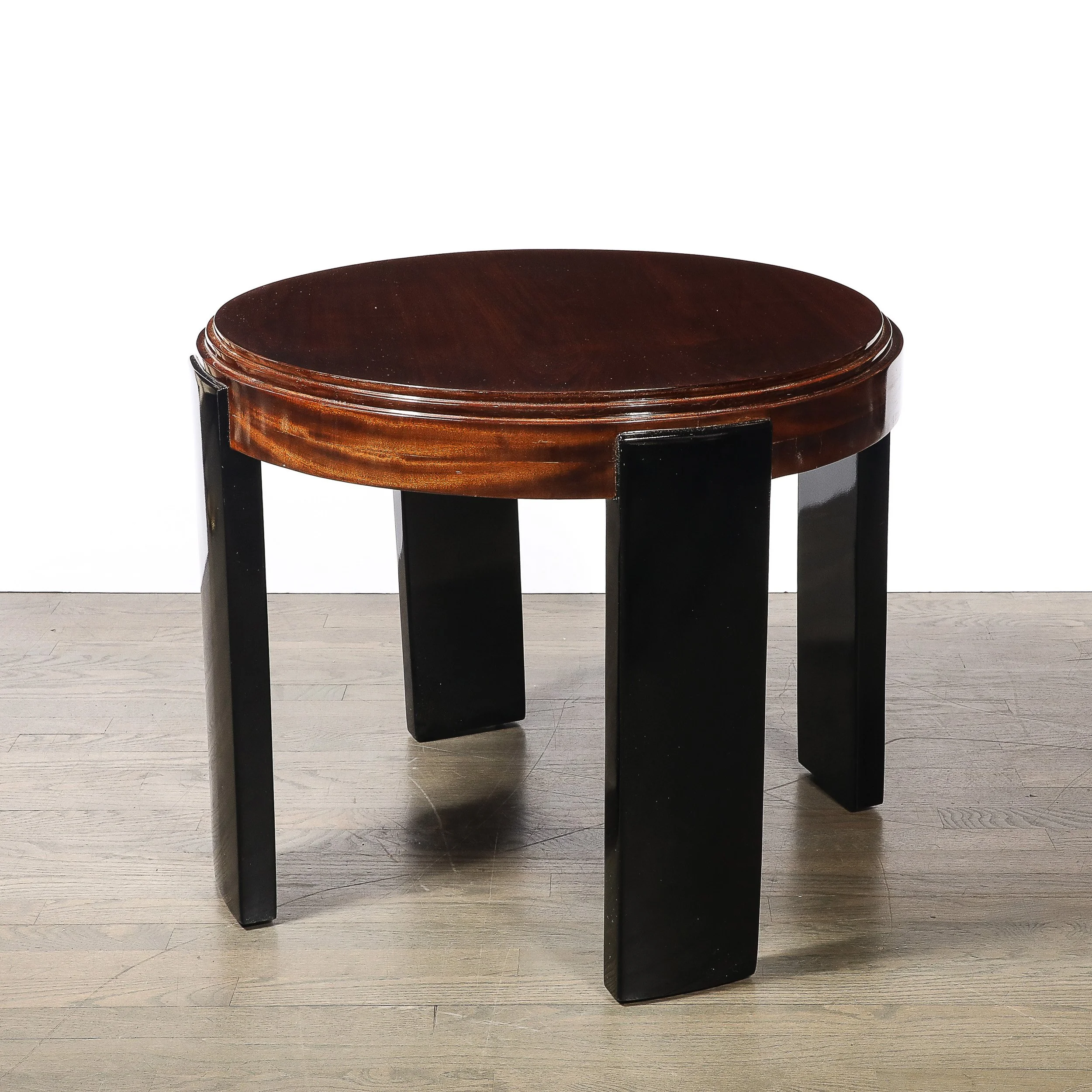 Art Deco Skyscraper Style Stepped Detail Side Table with Black Lacquer Legs - High Style Deco 8.jpg