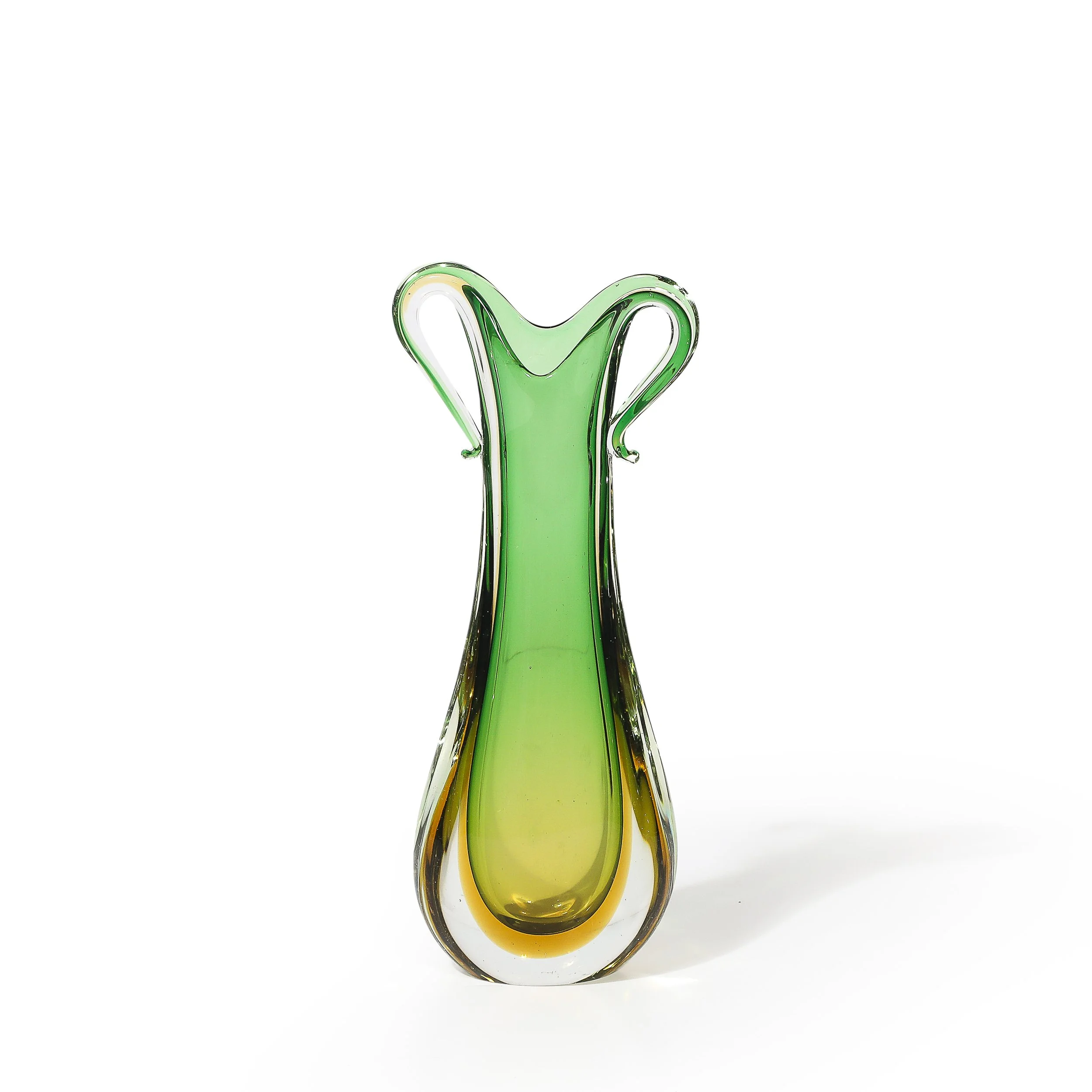 Mid-Century Modernist Hand-Blown Murano Sommerso Glass in Emerald & Amber Hues - High Style Deco 1.jpg