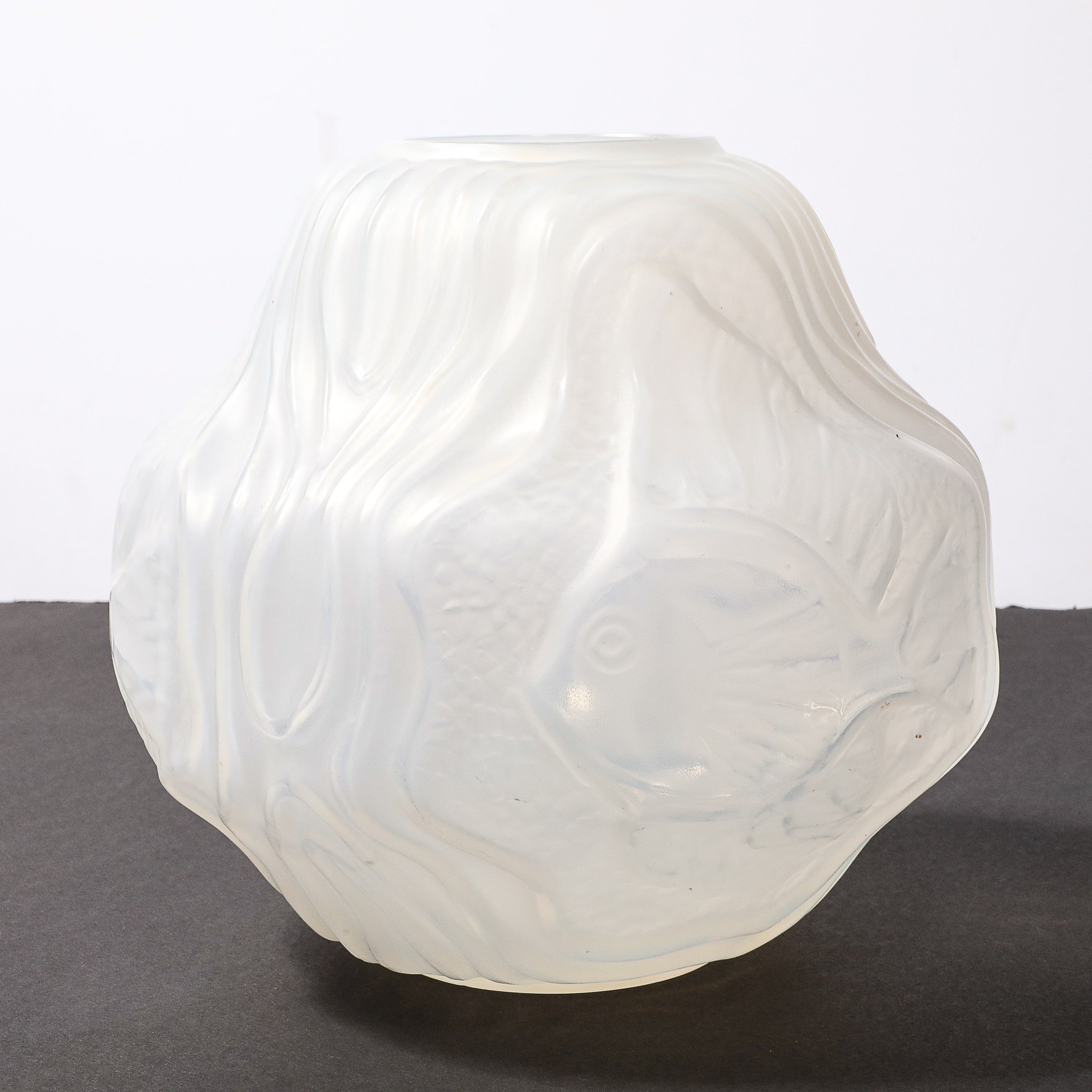 Art Deco Molded & Frosted Glass Vase with Aquatic Motif by André Hunebelle - High Style Deco 14.jpg