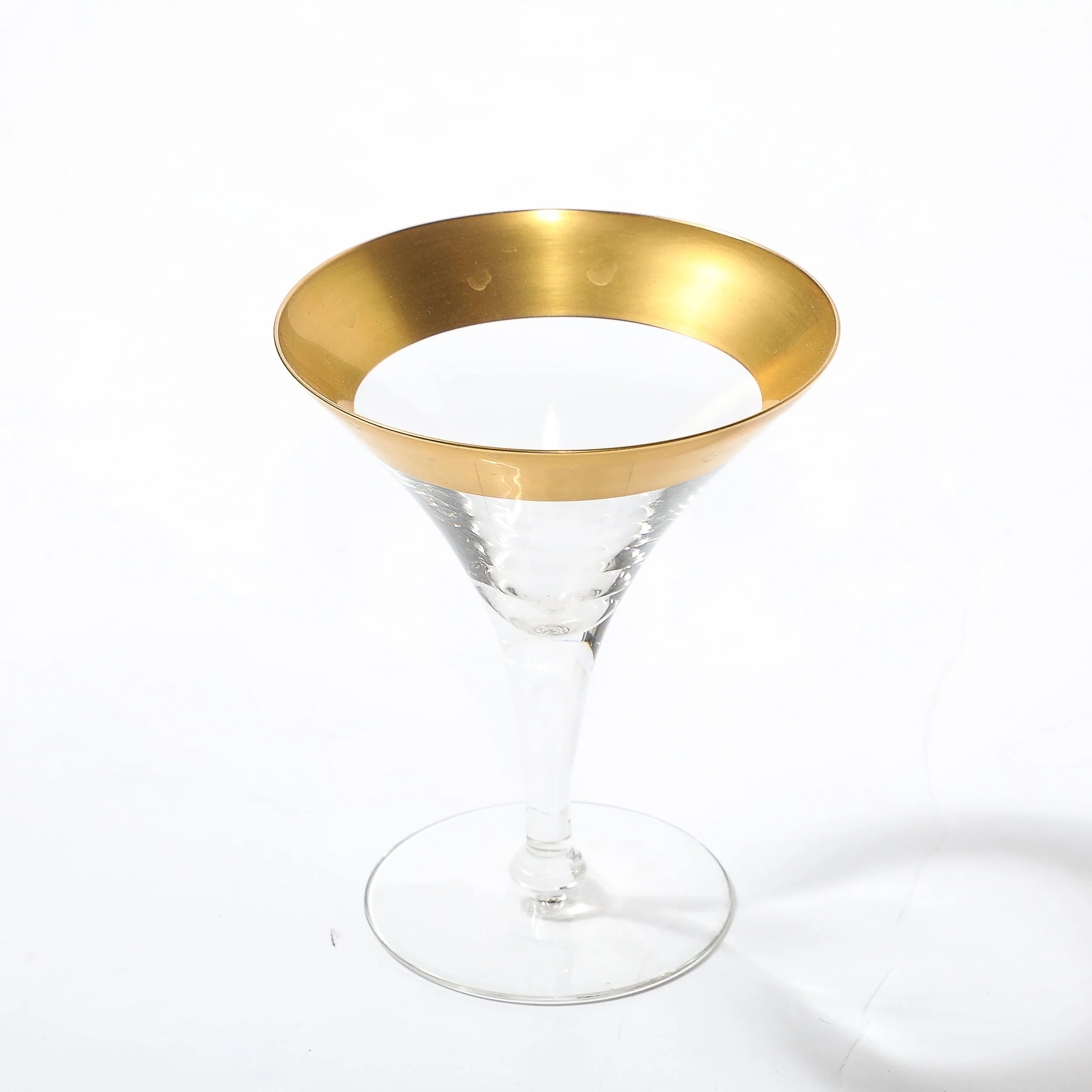 Set of Four 22 Karat Gold Gilt Rimmed Martini Glasses by Dorothy Thorpe - High Style Deco 7.jpg