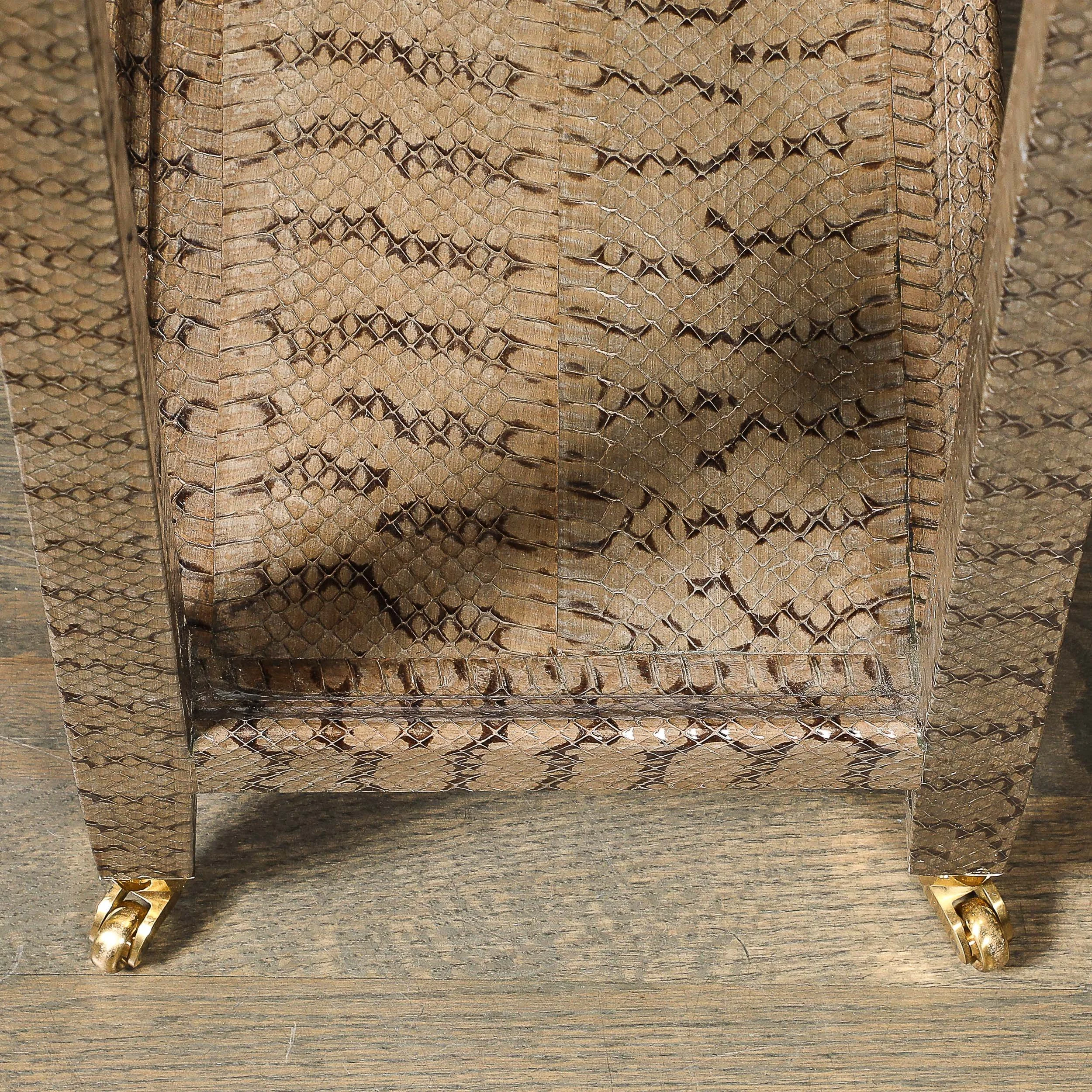 Mid-Century Modernist Python Side Table with Brass Castors by Karl Springer - High Style Deco 8.jpg