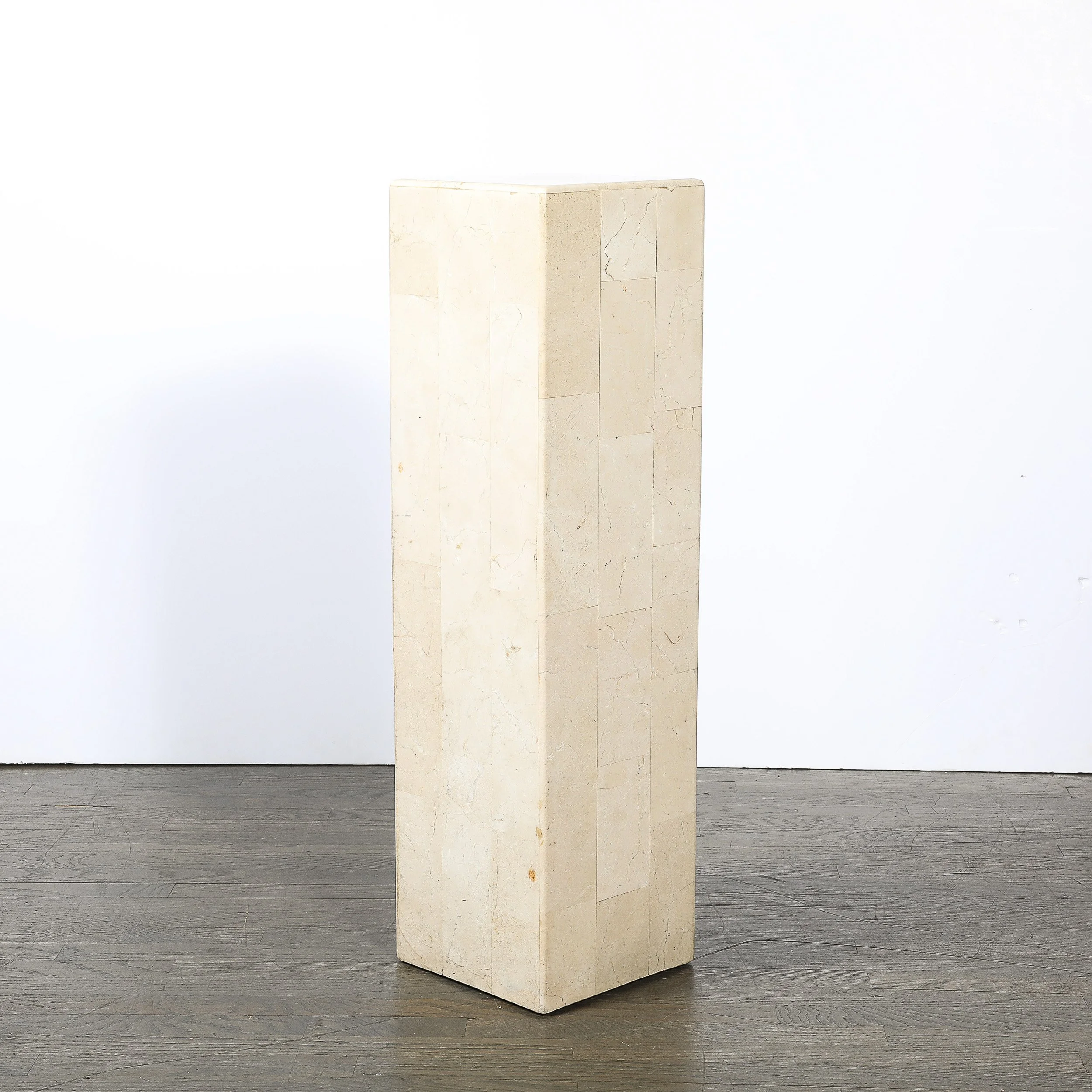 Pair of Mid-Century Modernist Tessellated Travertine Pedestals - High Style Deco 11.jpg
