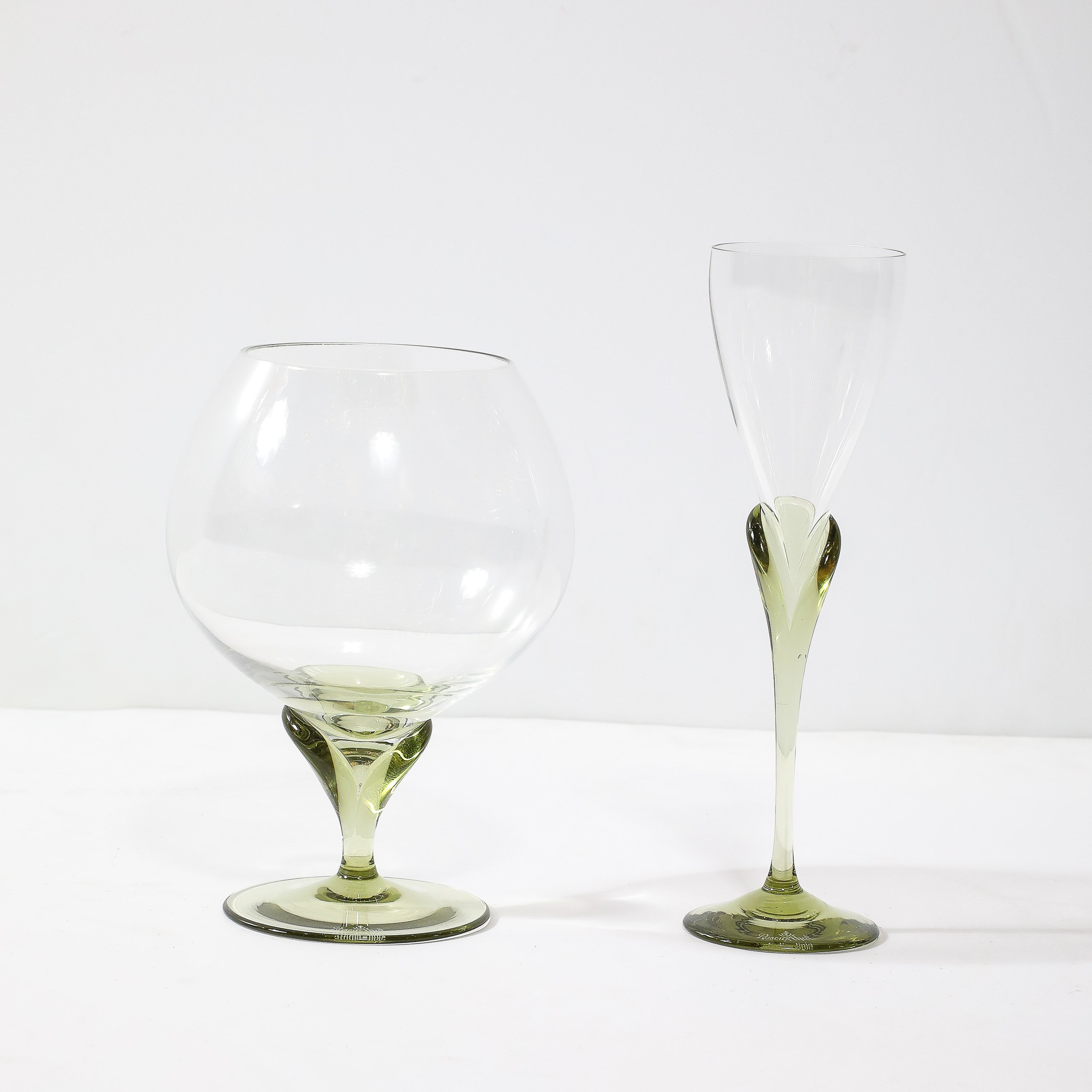Set of 16 Papyrus Pattern Rosenthal Cordial & Brandy Sniffer Crystal Stemware - High Style Deco 1.jpg