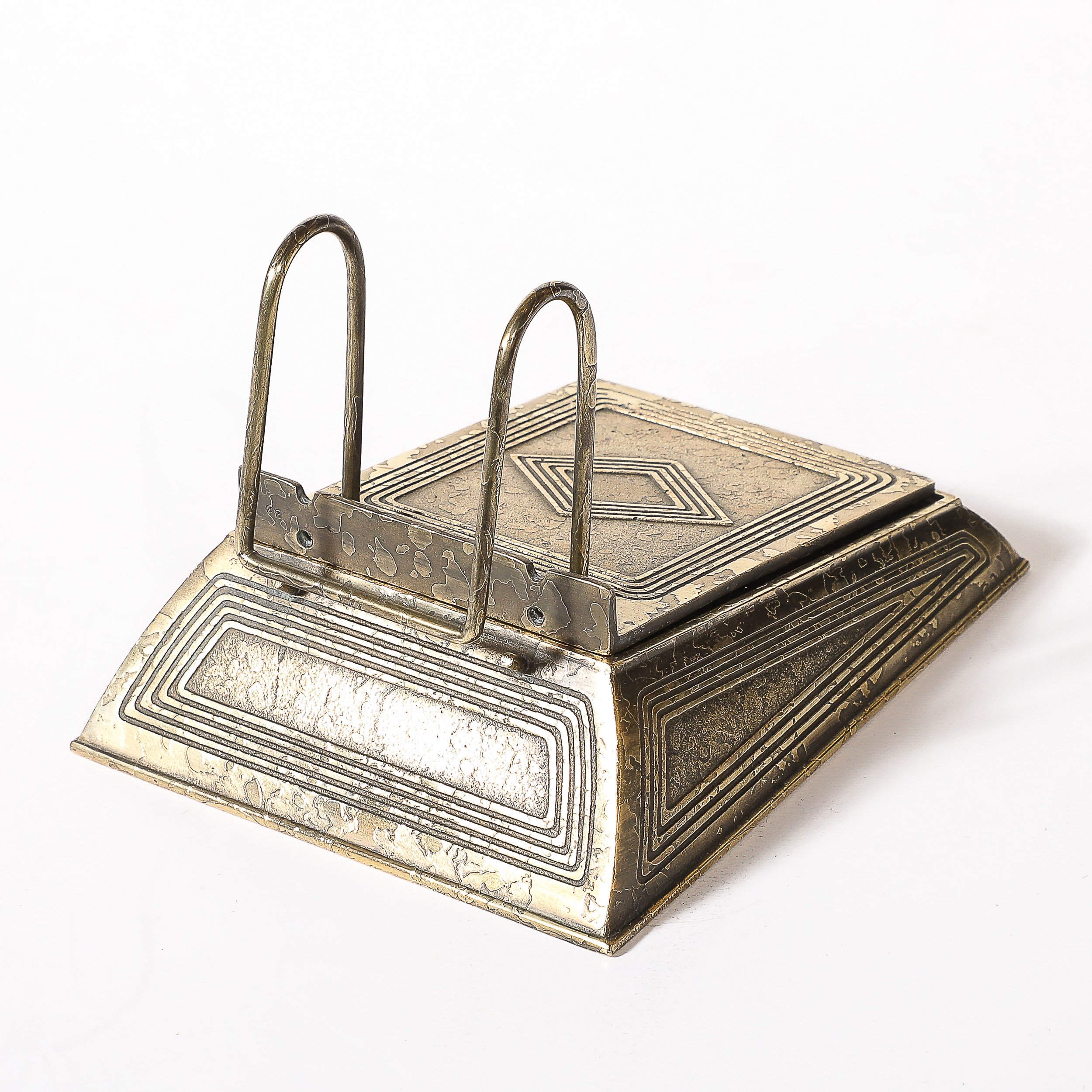 Bronze Doré Calendar Holder in the Graduate Pattern signed Tiffany & Co. - High Style Deco 2.jpg