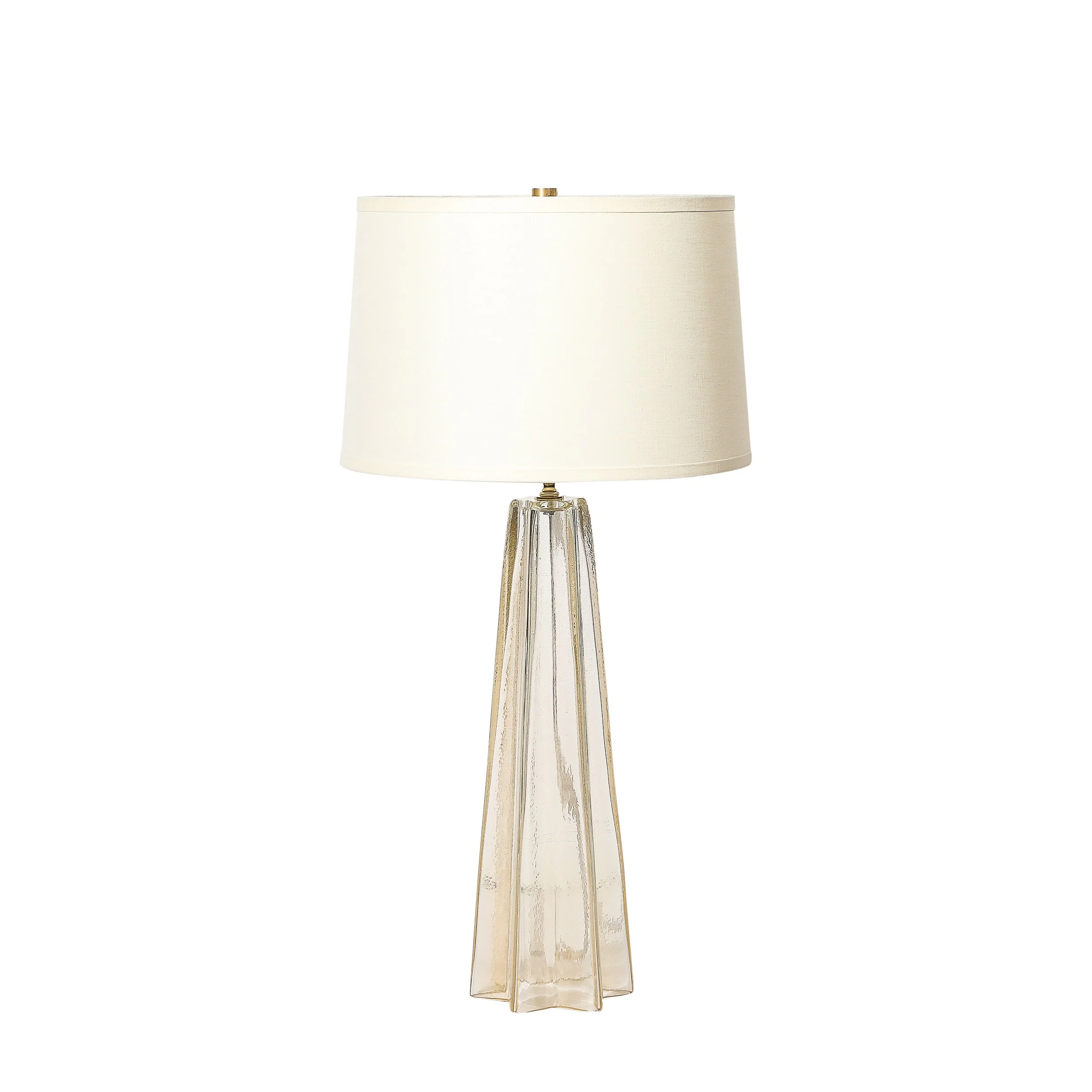 Pair of Modernist Hand-Blown Murano Glass X Form Table Lamps W: 24 Karat Gold - High Style Deco 1.jpg