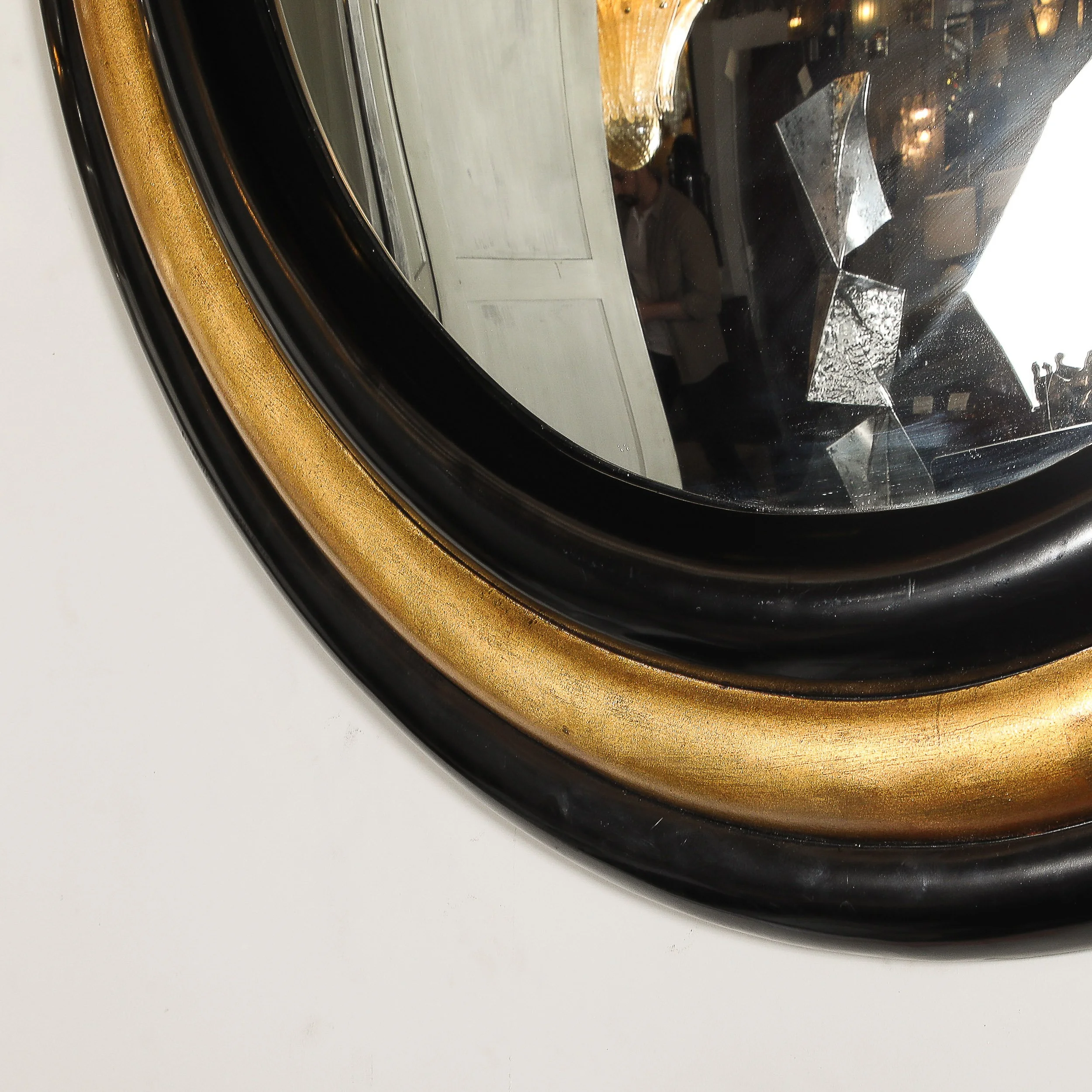 Mid-Century Modernist Gilt & Black Lacquered Convex Mirror by Karl Springer - High Style Deco 7.jpg