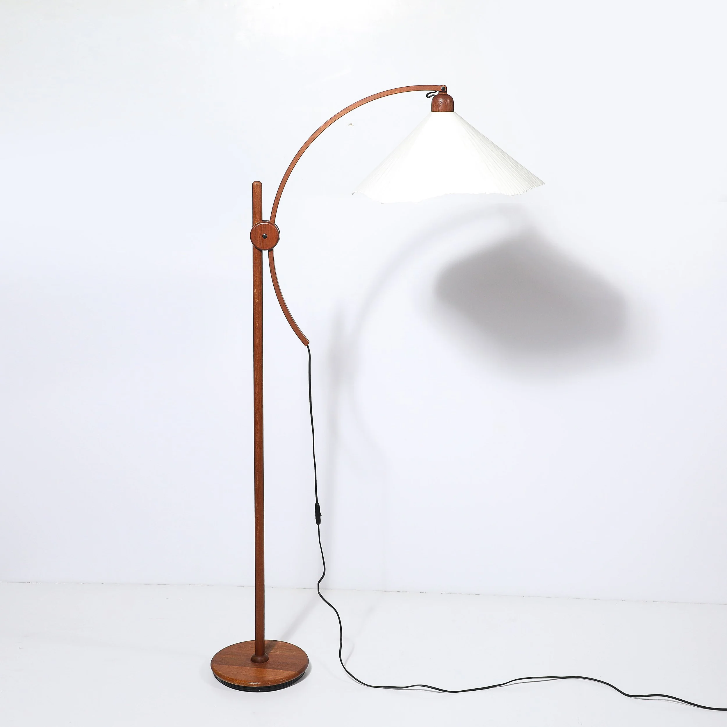 Mid-Century Sculptural Teak Adjustable Floor Lamp w: Custom Archival Paper Shade - High Style Deco 11.jpg