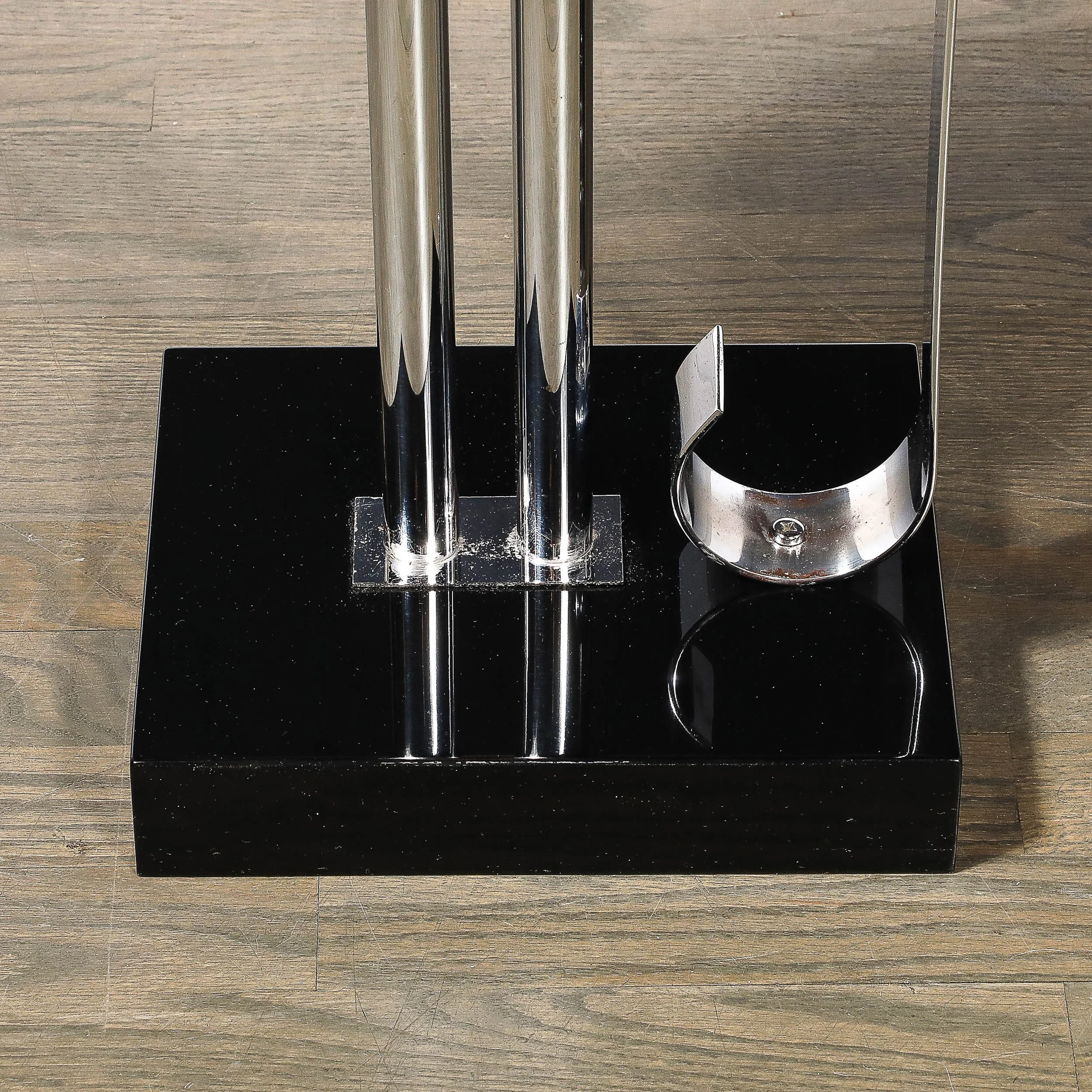 Art Deco Black Lacquer & Chrome Streamlined End Table w: Scroll Detail by Belmet - High Style Deco 2.jpg