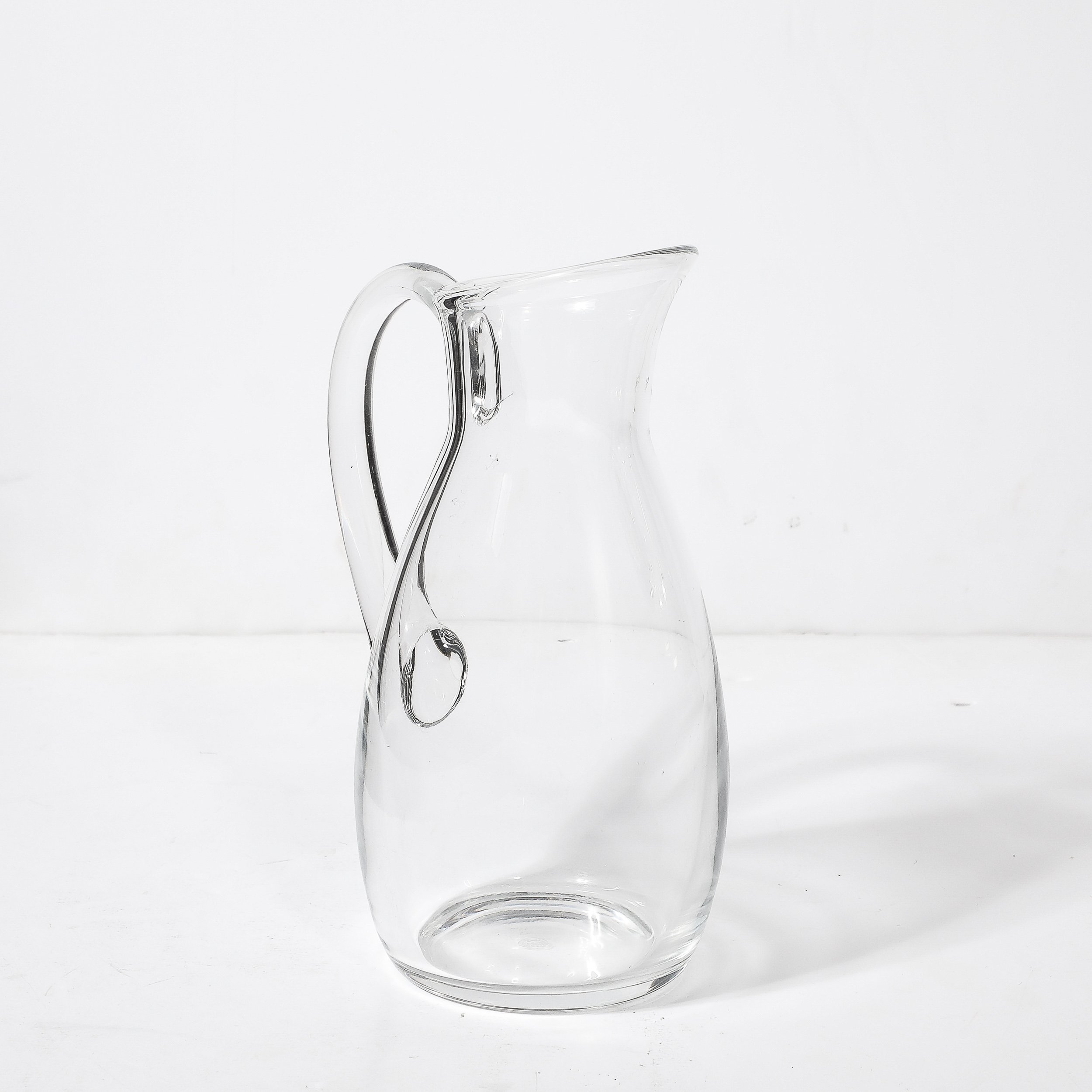 Mid-Century Modernist Transparent Crystal Pitcher Signed Baccarat - High Style Deco 1.jpg