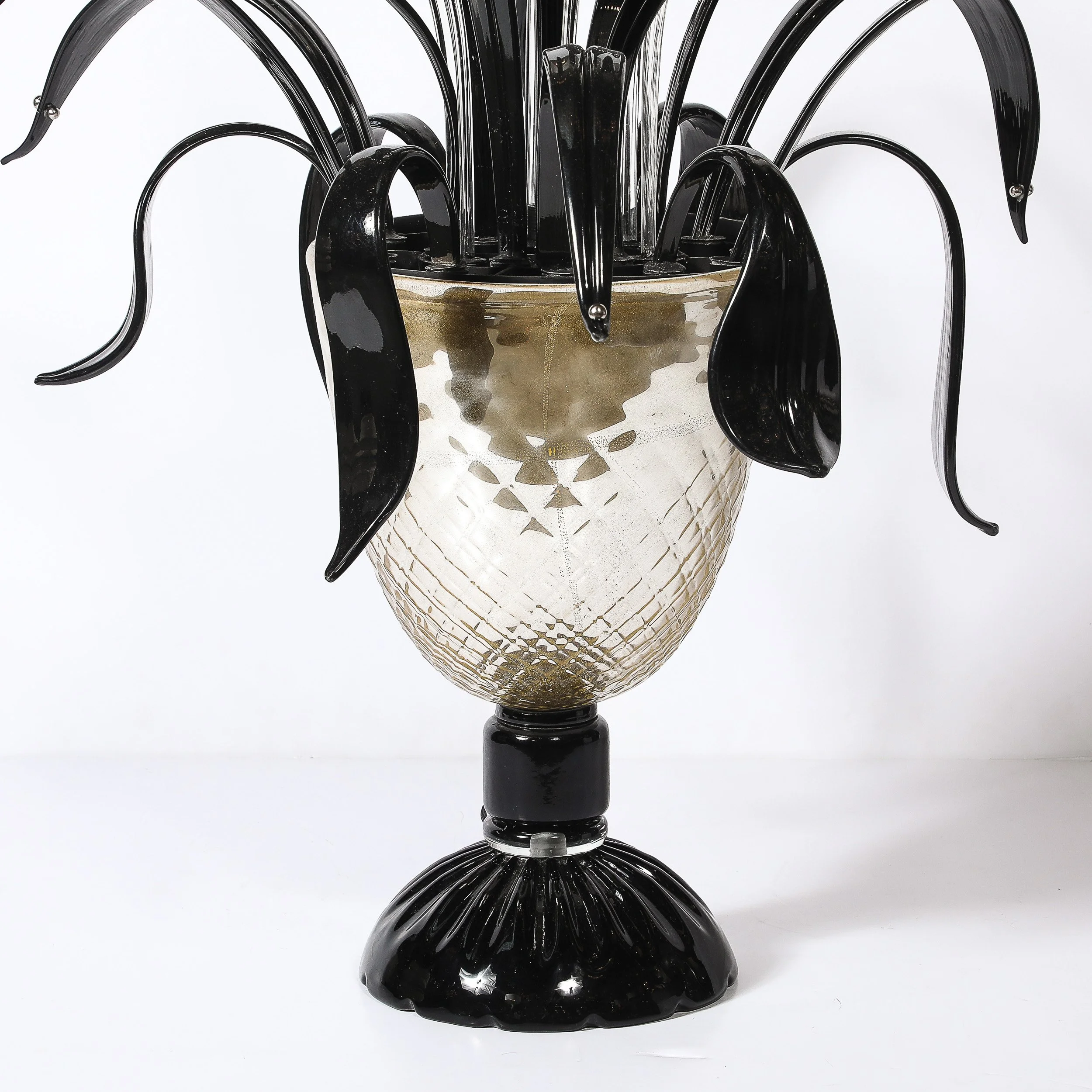 Mid-Century Expansive Leaf Form Handblown Murano Glass & 24kt Gold Fleck Uplight - High Style Deco 9.jpg