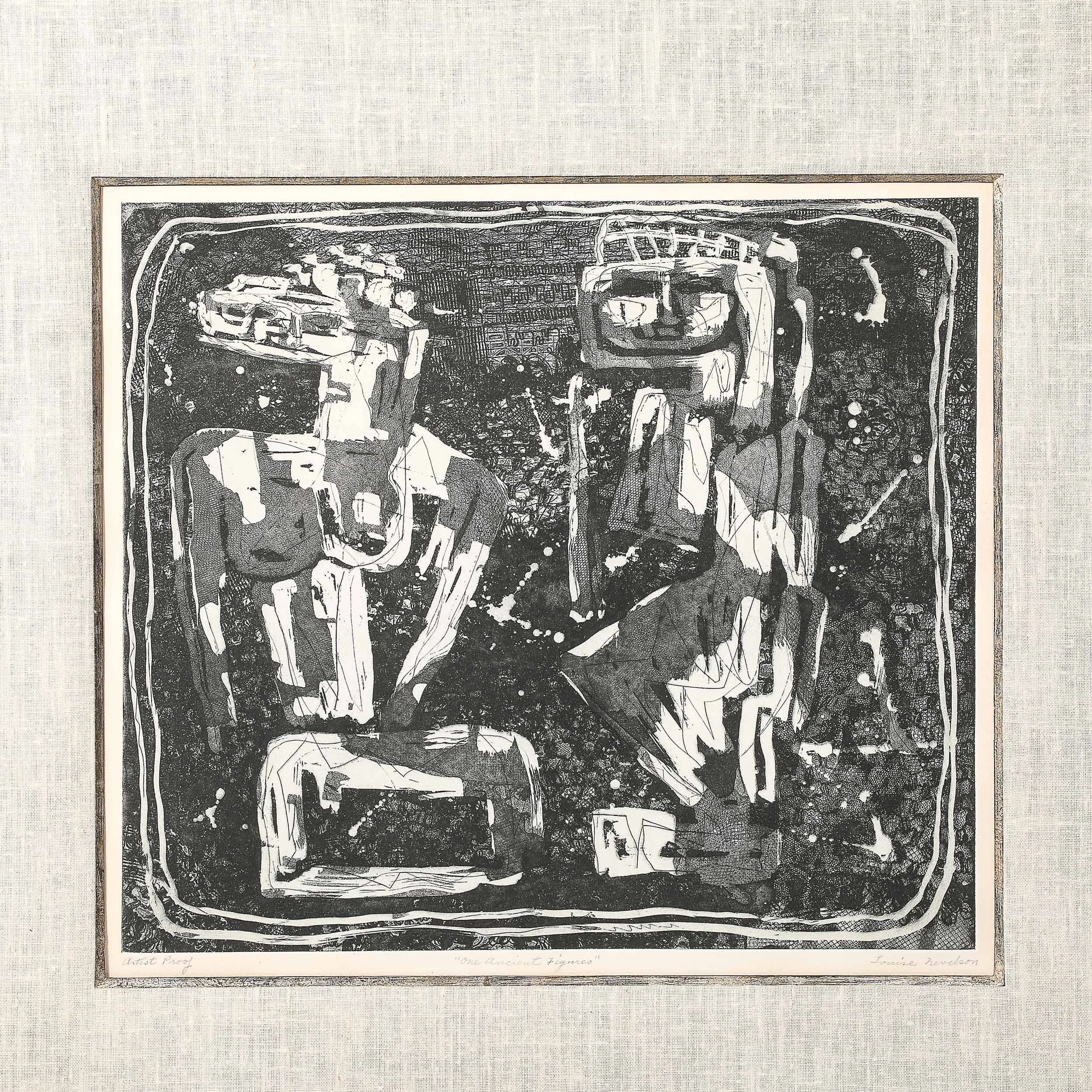 Mid-Century Etching entitled "One Ancient Figure" Edition Artist's Proof signed - High Style Deco 2.jpg