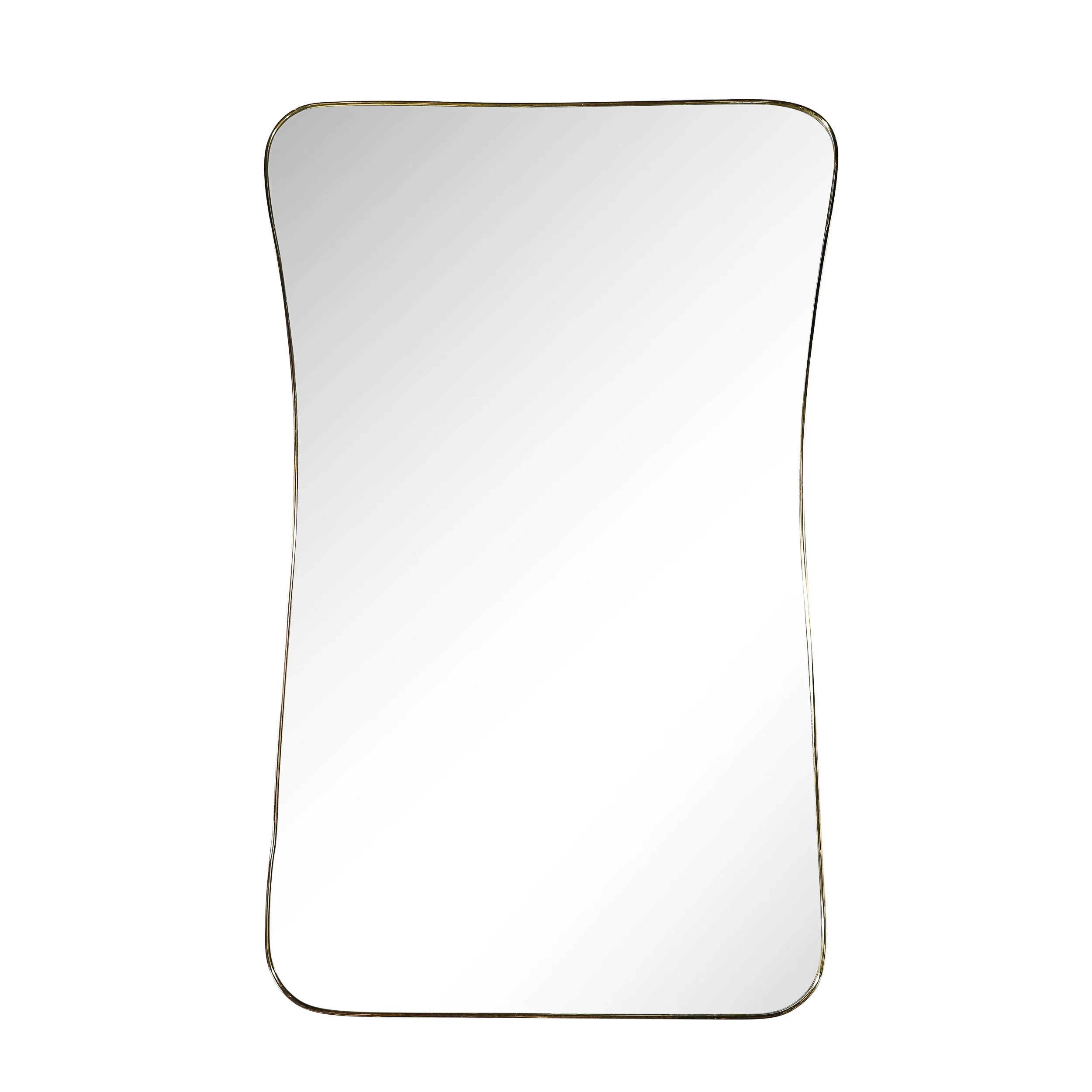 Monumental Mid-Century Modernist Brass Curvilinear Hourglass Form Wrapped Mirror - High Style Deco.jpg