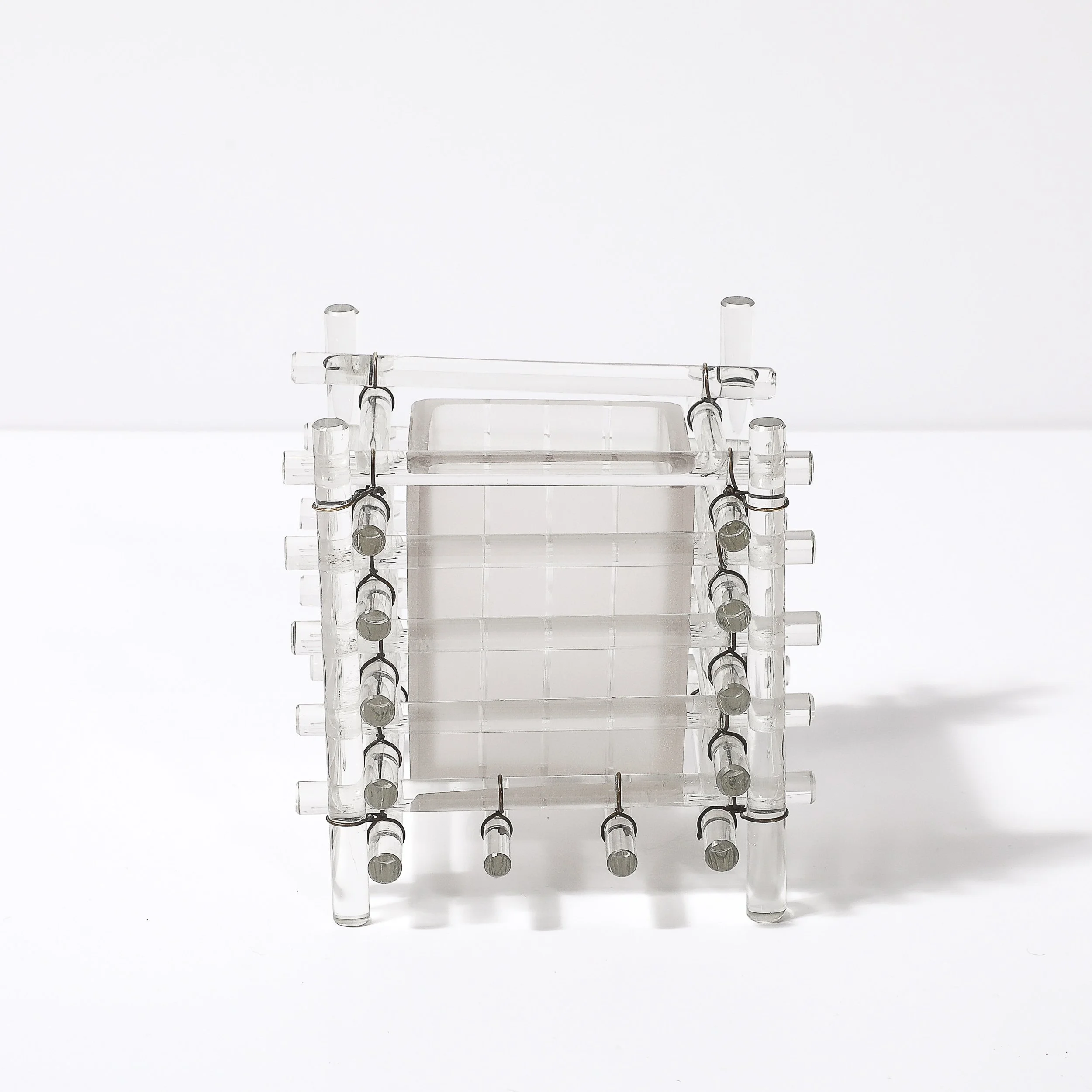 Stunning Art Deco Glass Rod & Frosted Square Glass Pot - High Style Deco 1.jpg