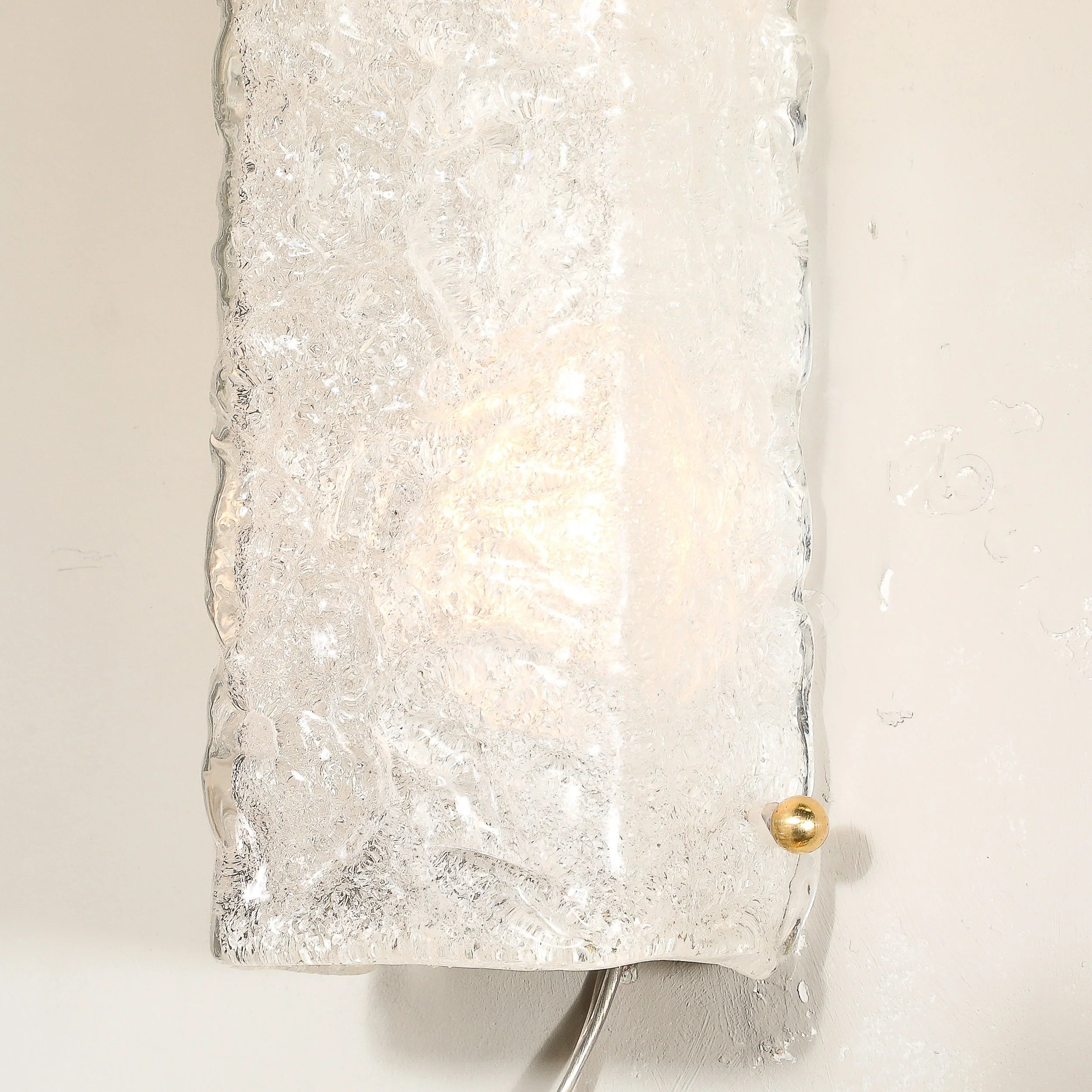 Modernist Rectangular Hand-Blown Murano Mottled Glass Sconces W: Brass Fittings - High Style Deco 7.jpg