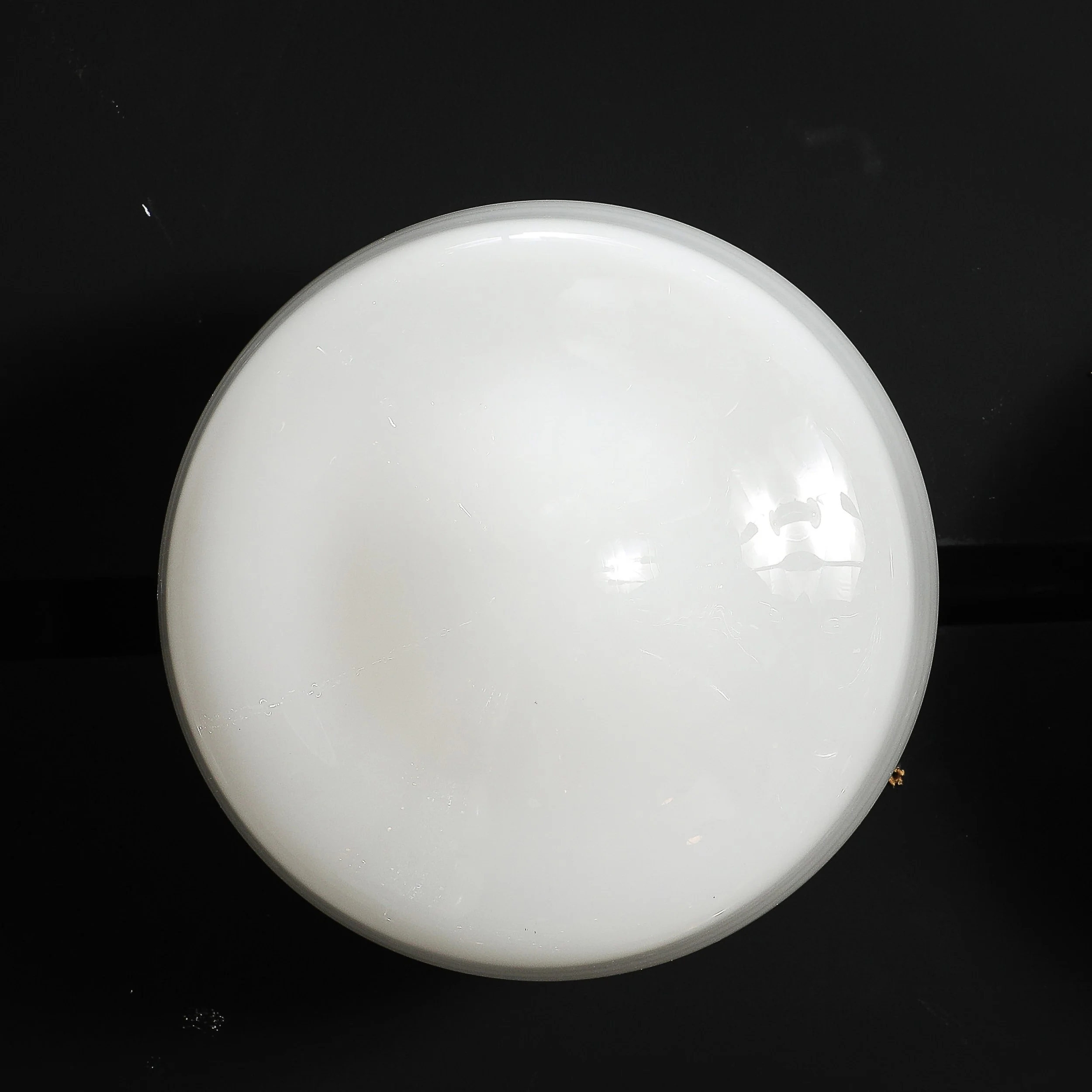 Art Deco Machine Age Rounded Cylindrical Milk Glass Flush Mount Chandelier - High Style Deco 10.jpg