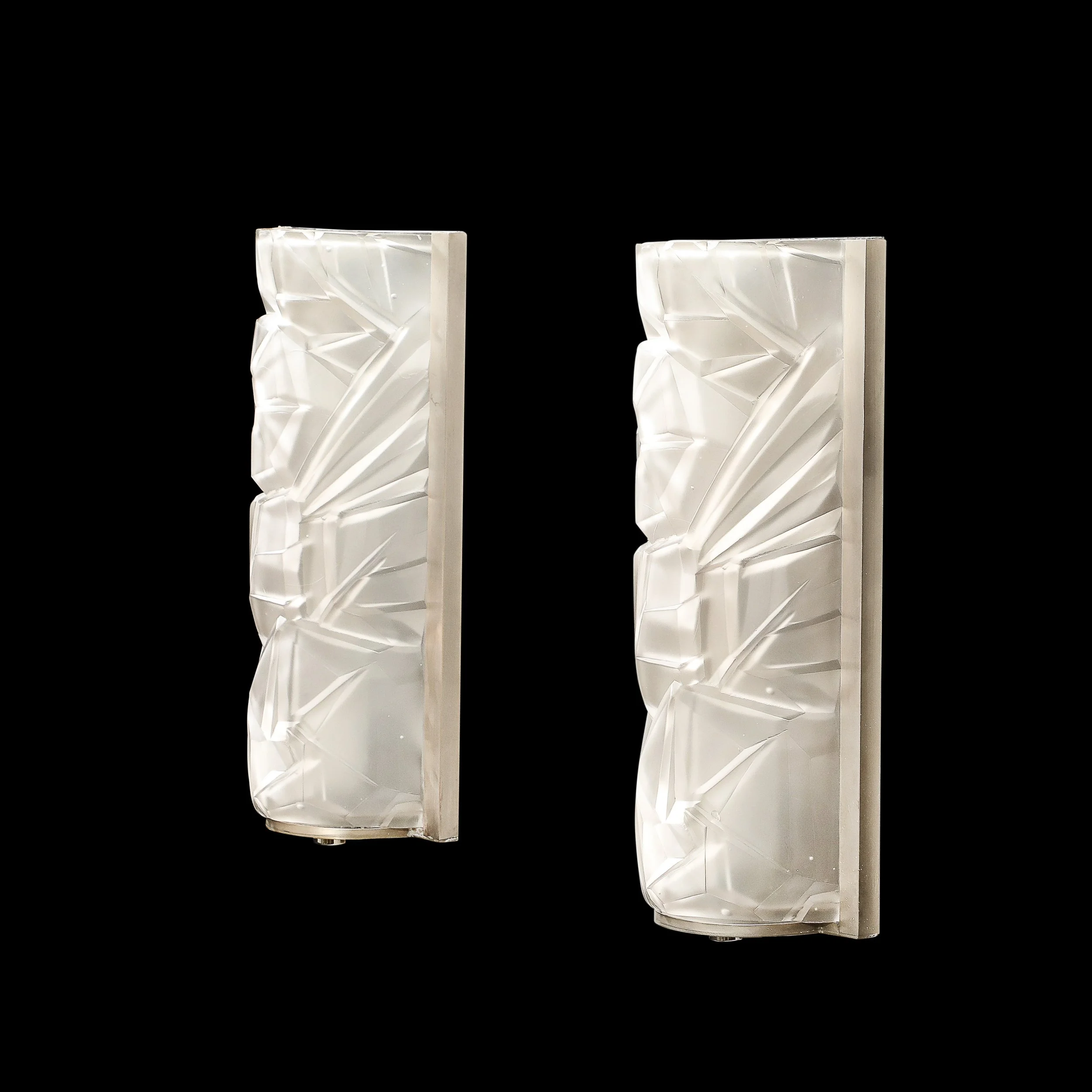 Art Deco Molded & Frosted Glass w: Abstract Cubist Geometric Motif Sconces - High Style Deco 20.jpg