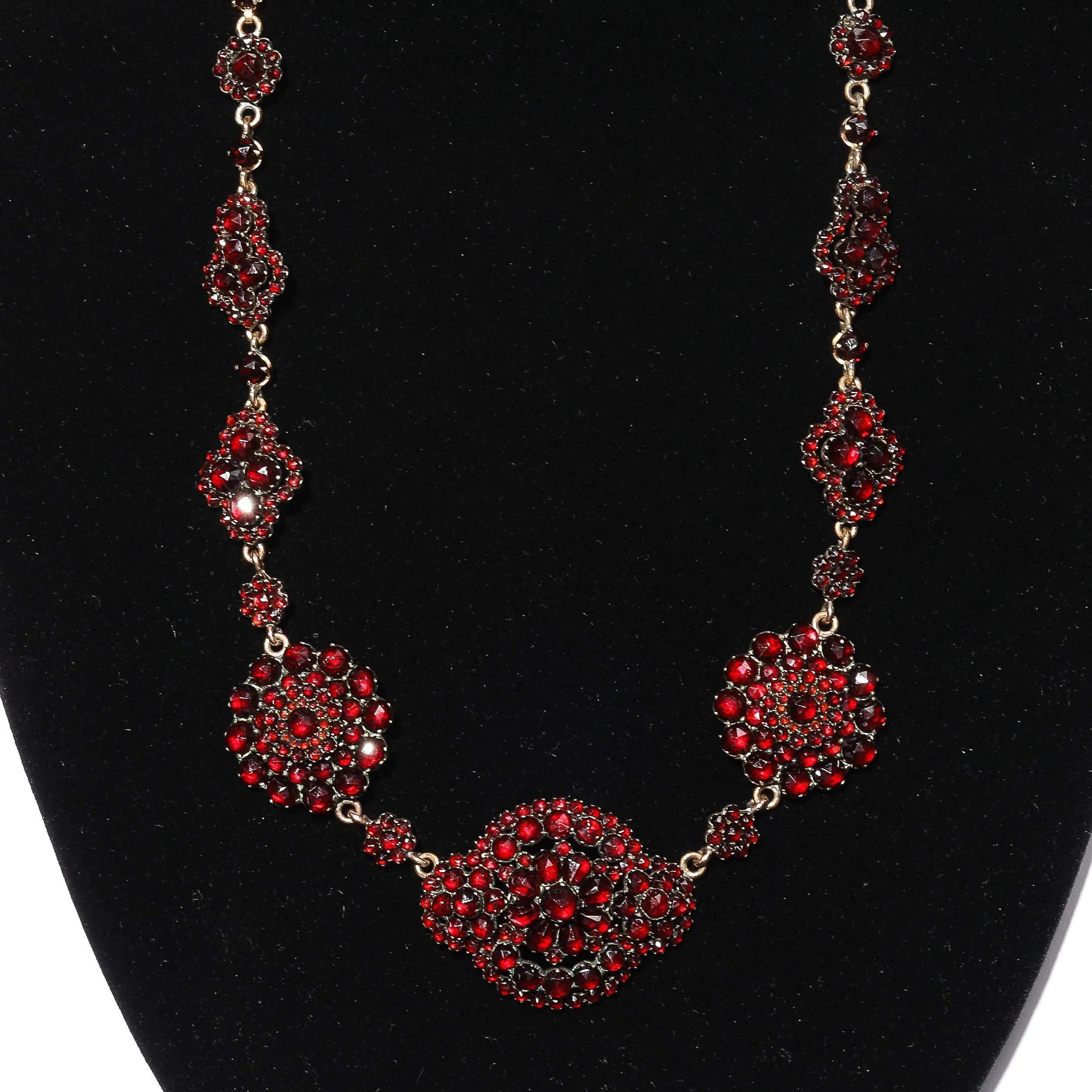 Antique Bohemian Necklace Encrusted with Garnets in Garnet Gold Setting - High Style Deco 8.jpg