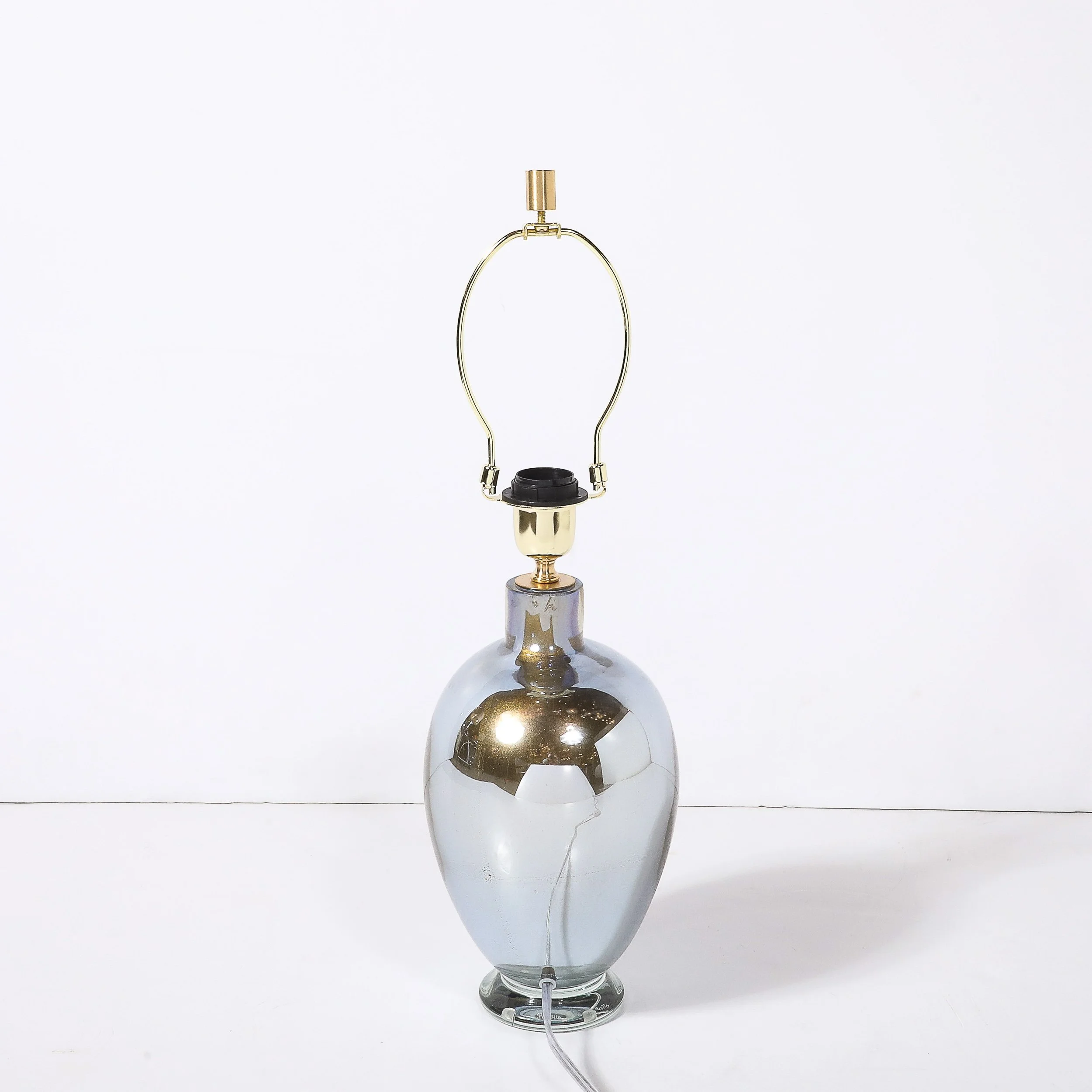 Modernist Hand-Blown Mercury Blue Murano Glass Table Lamps with 24K Gold Flecks - High Style Deco 1.jpg