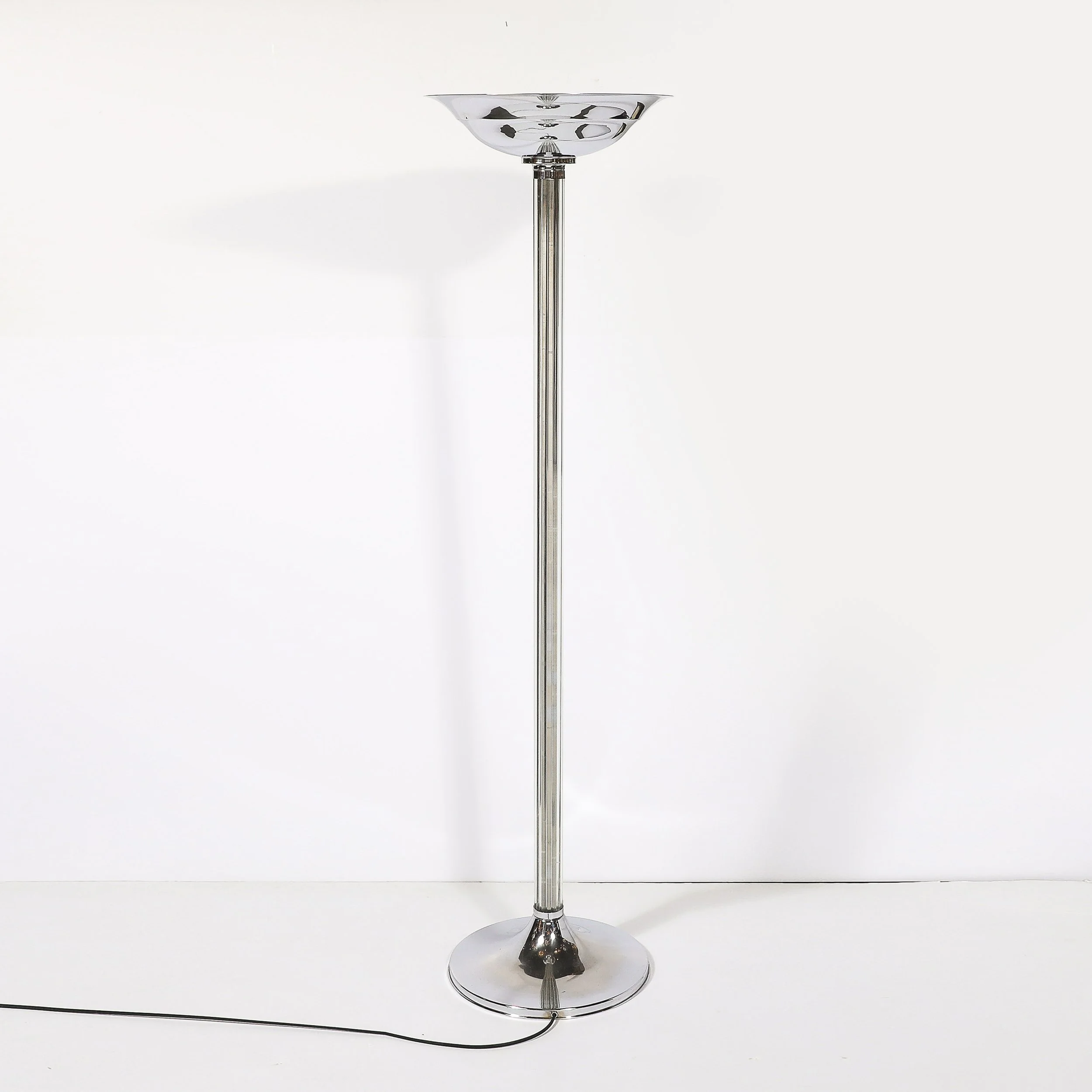 Pair of Art Deco Machine Age Chrome and Glass Rod Torchieres - High Style Deco 11.jpg