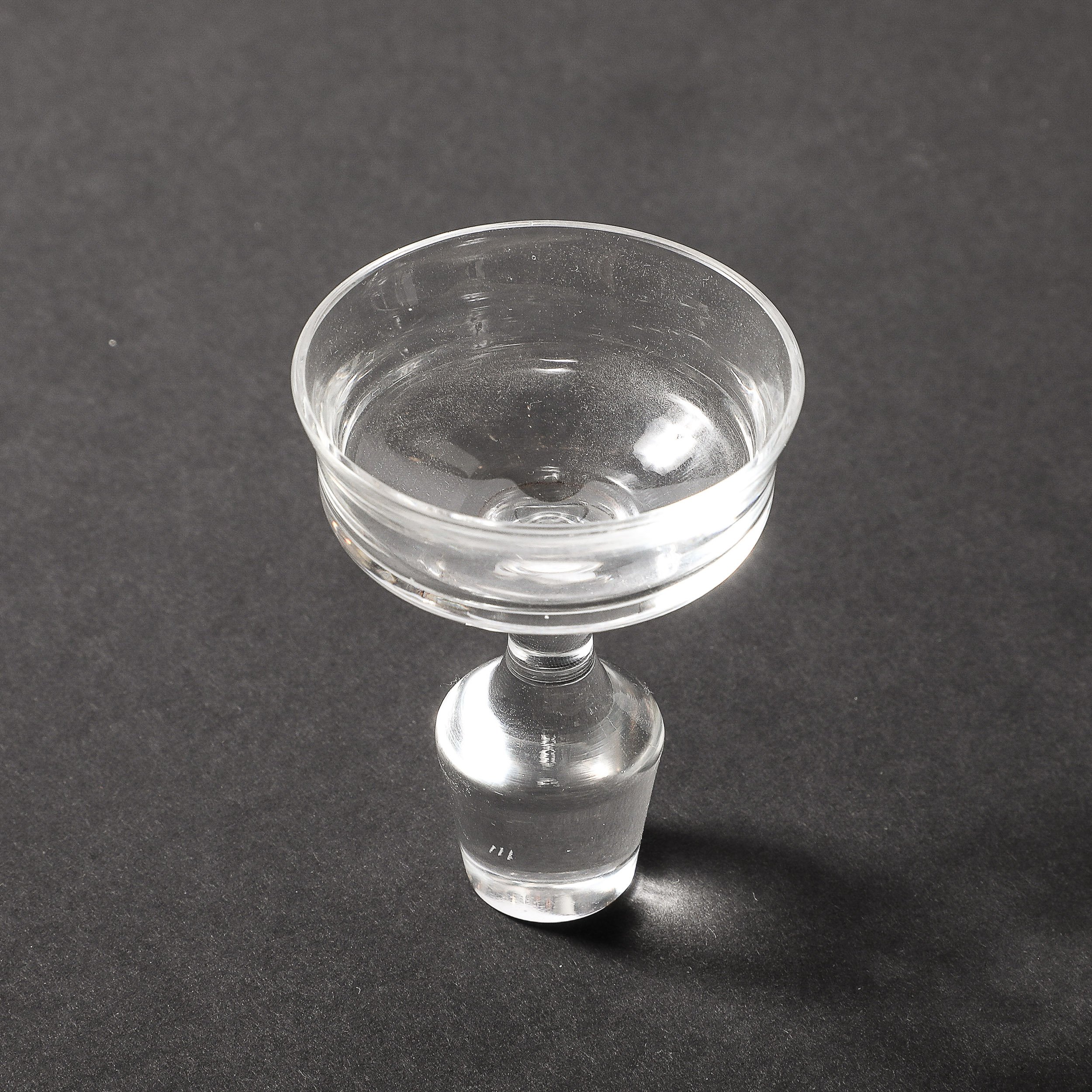 Mid-Century Modernist Sculptural Crystal Decanter with Basin Form Stopper - High Style Deco 6.jpg