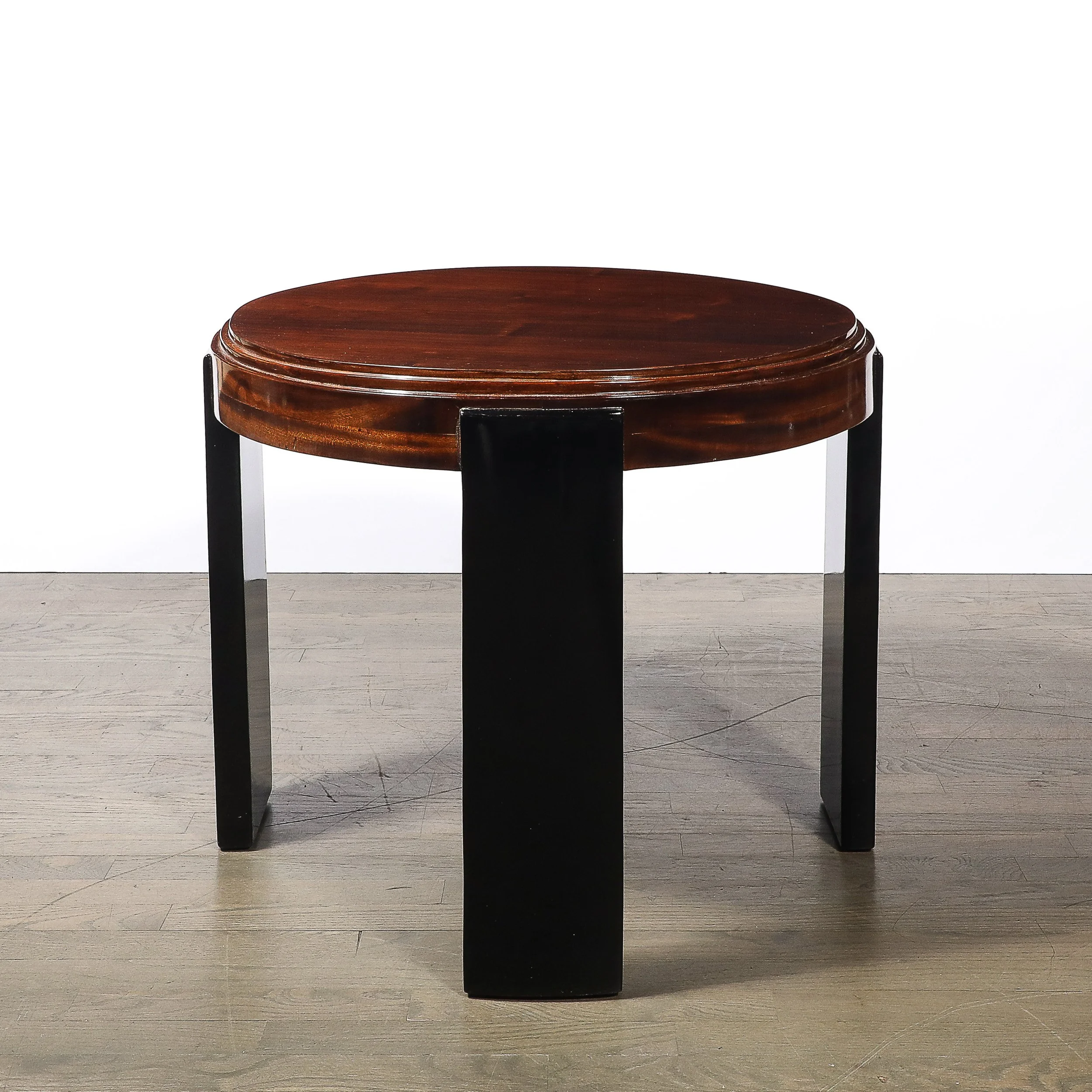 Art Deco Skyscraper Style Stepped Detail Side Table with Black Lacquer Legs - High Style Deco 5.jpg