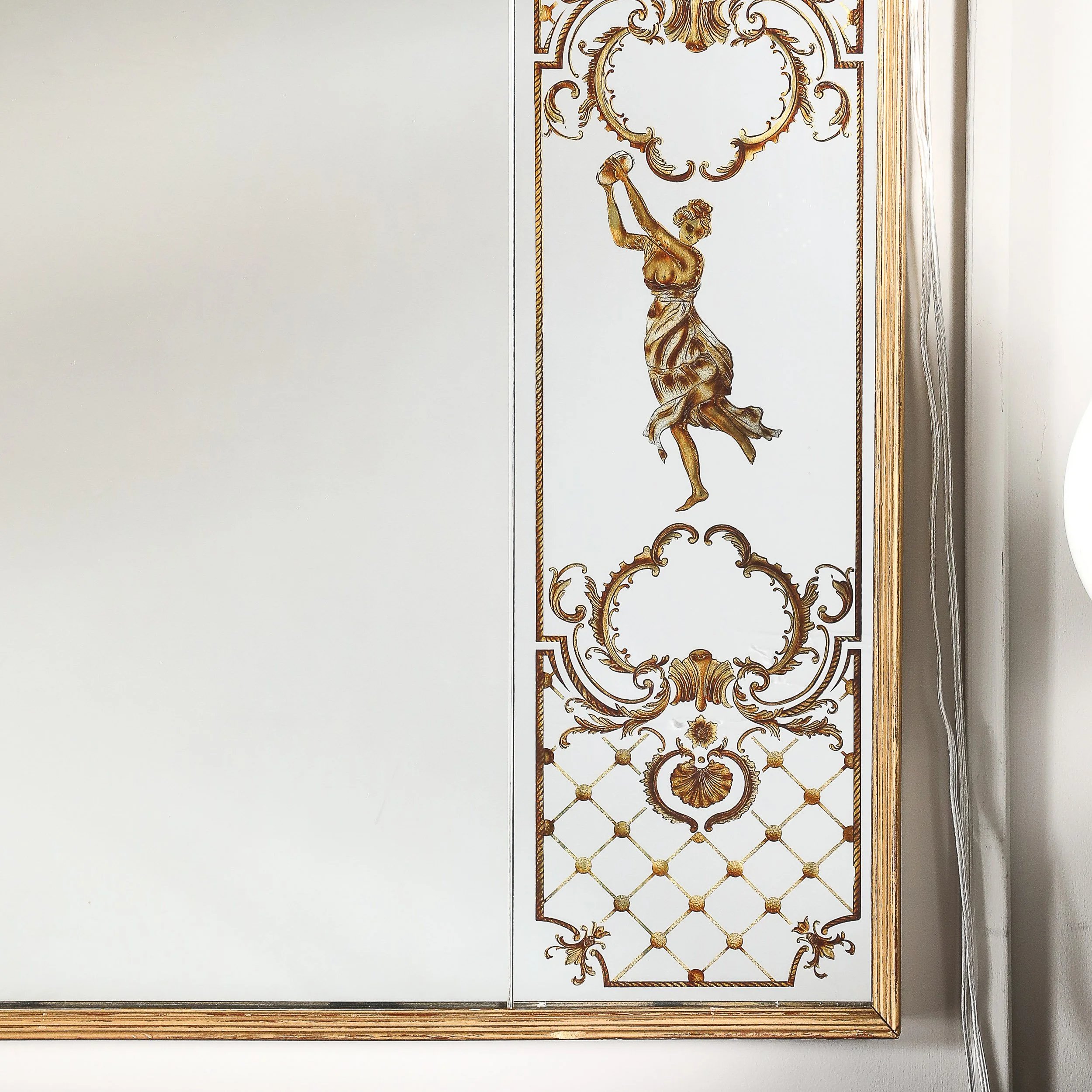 Art Deco Giltwood Wall Mirror with Ornate Eglomise Border & Mythological Motifs - High Style Deco 1.jpg