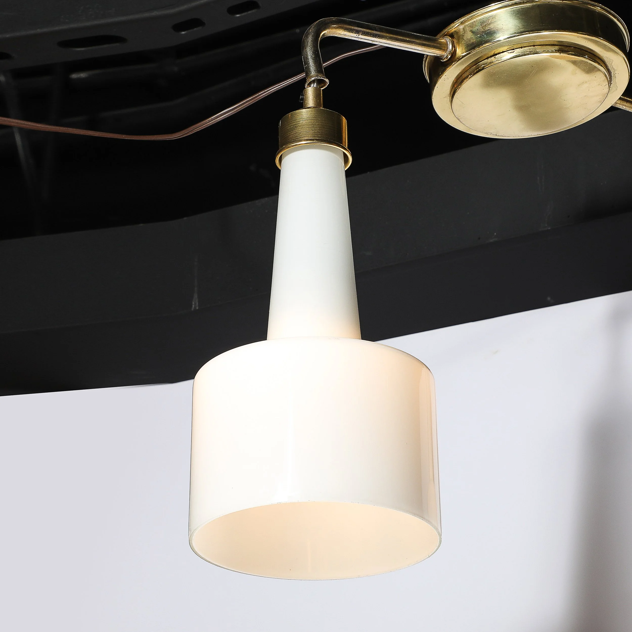 Mid-Century Two-Branch Pendant Chandelier in Molded Milk Glass w: Brass Fittings - High Style Deco 10.jpg