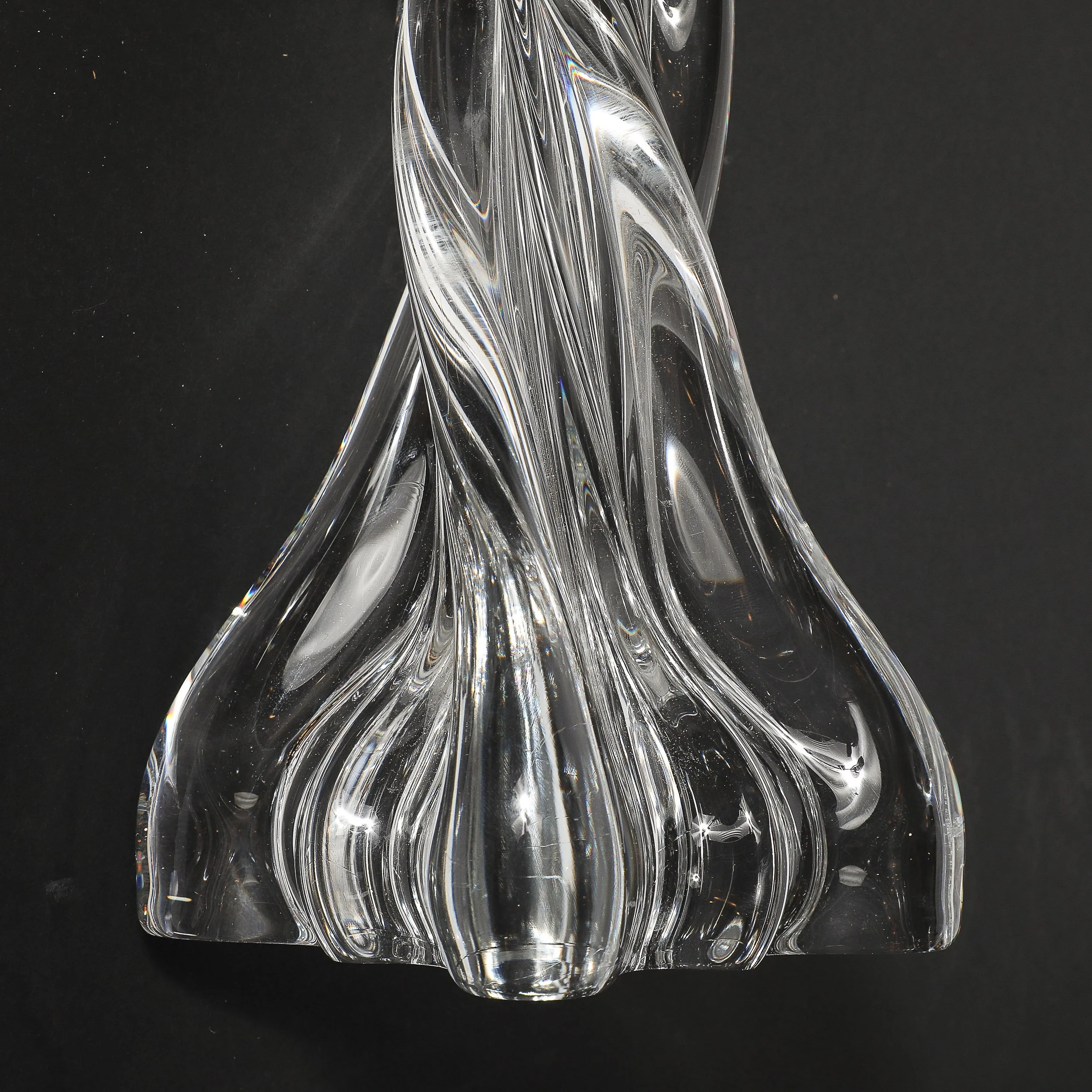 Mid-Century Modernist Spiral Form Crystal Table Lamp signed Baccarat - High Style Deco 12.jpg