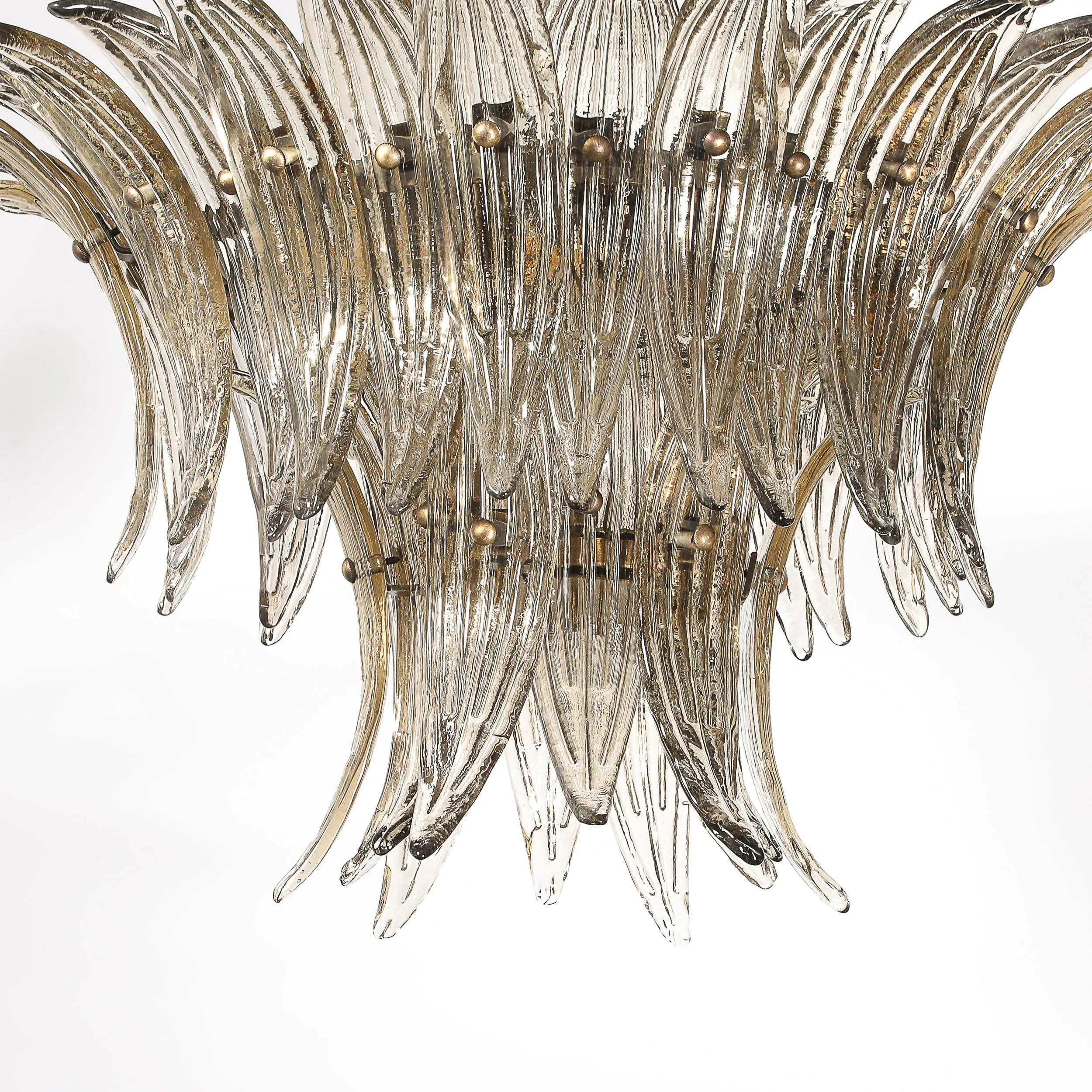 Modernist 3-Tier %22Palma%22 Hand-Blown Smoked Murano Glass & Bronze Chandelier - High Style Deco 10.jpg