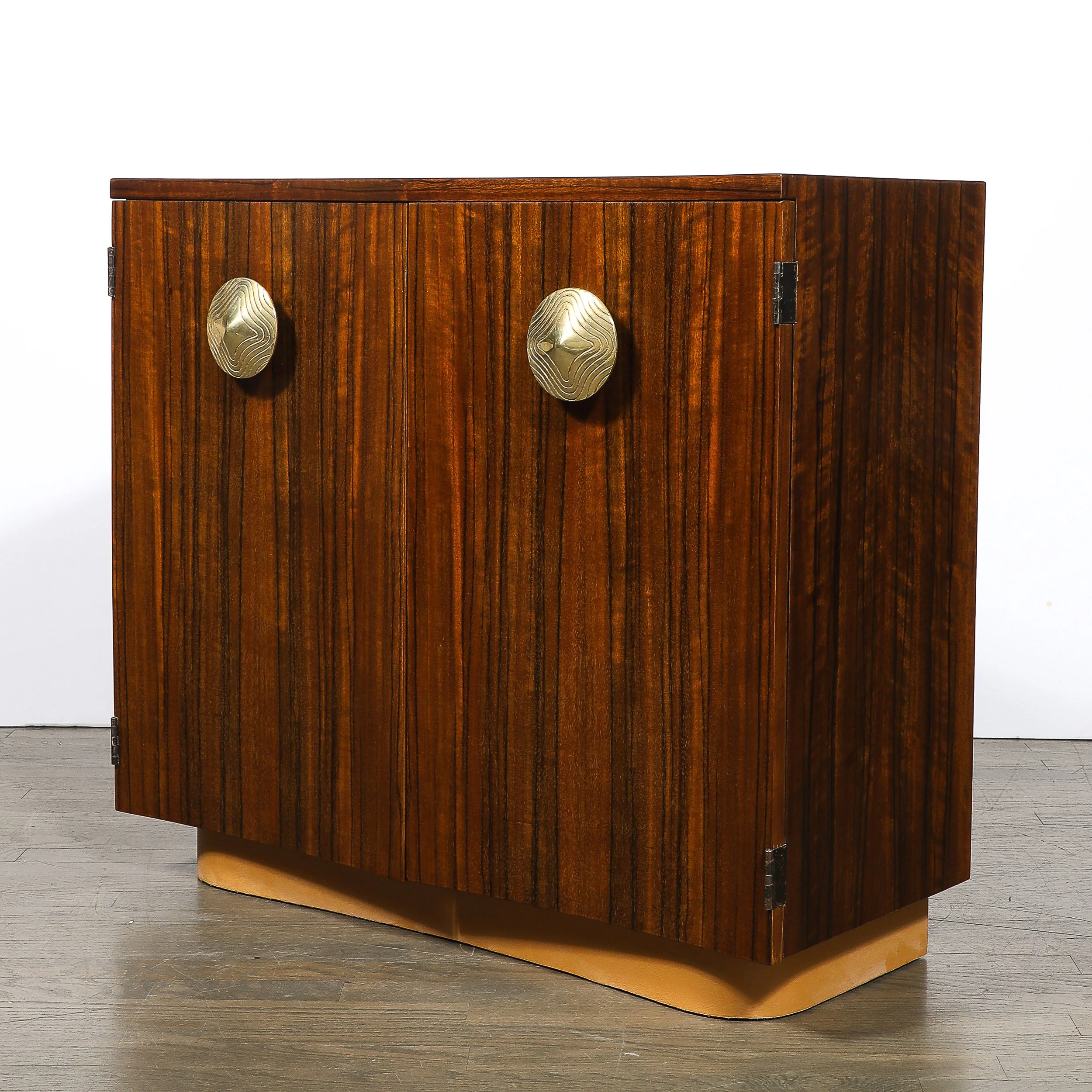 Art Deco Brass Pulls & Leather Wrapped Base Paldao Wood Cabinet by Gilbert Rhode - High Style Deco 8.jpg