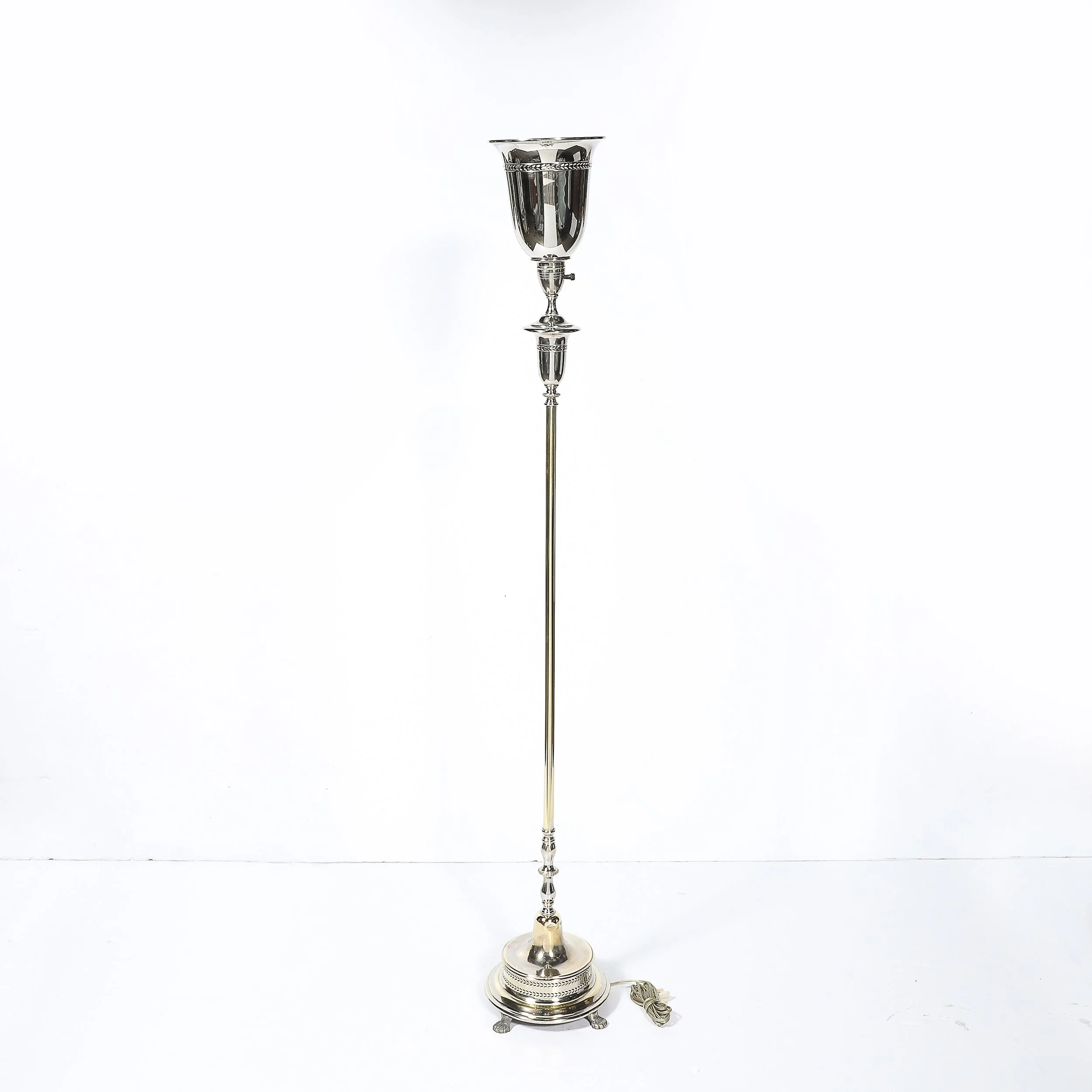 Classical Hollywood Regency Silvered Bronze Torchiere 1 - High Style Deco 7.jpg