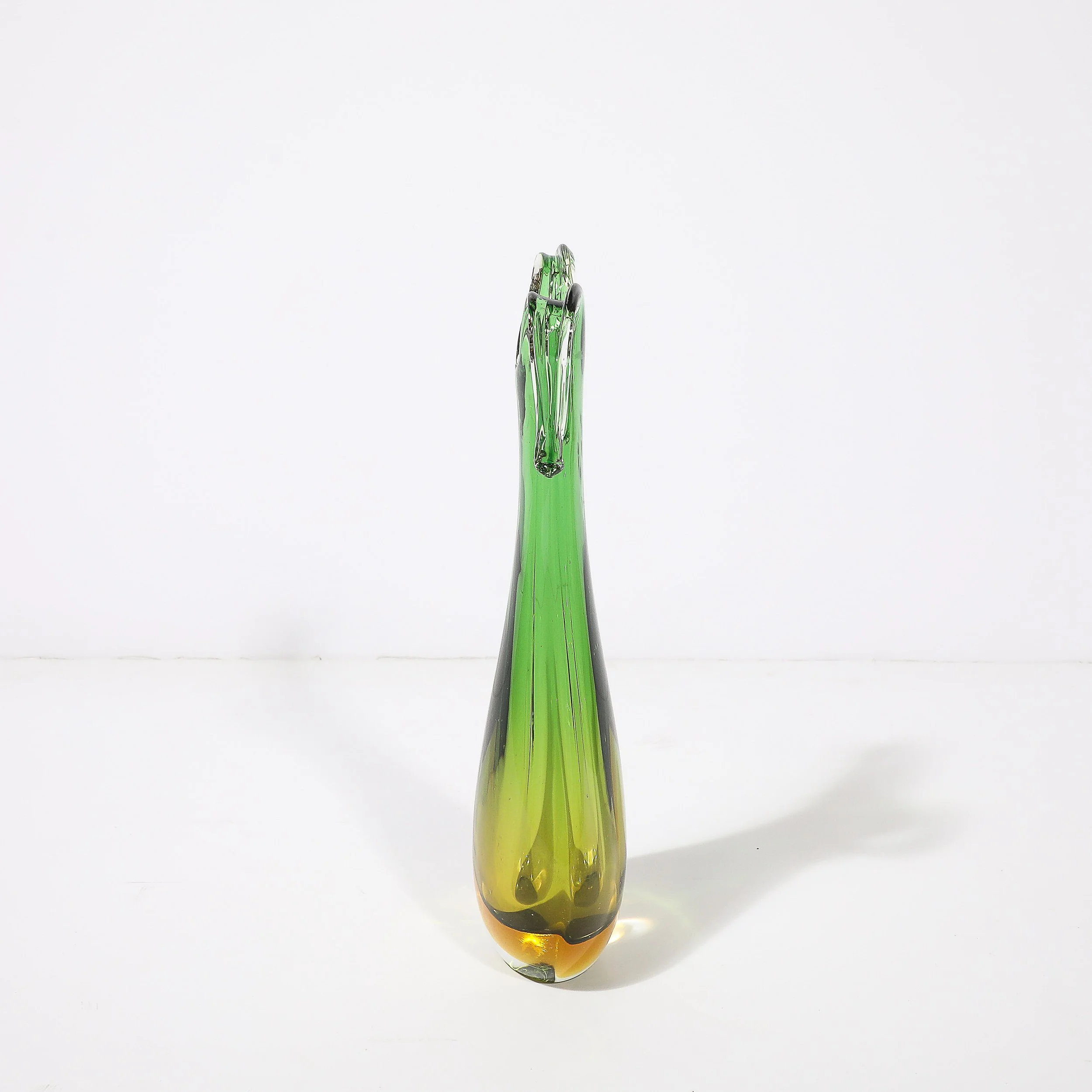 Mid-Century Modernist Hand-Blown Murano Sommerso Glass in Emerald & Amber Hues - High Style Deco 11.jpg