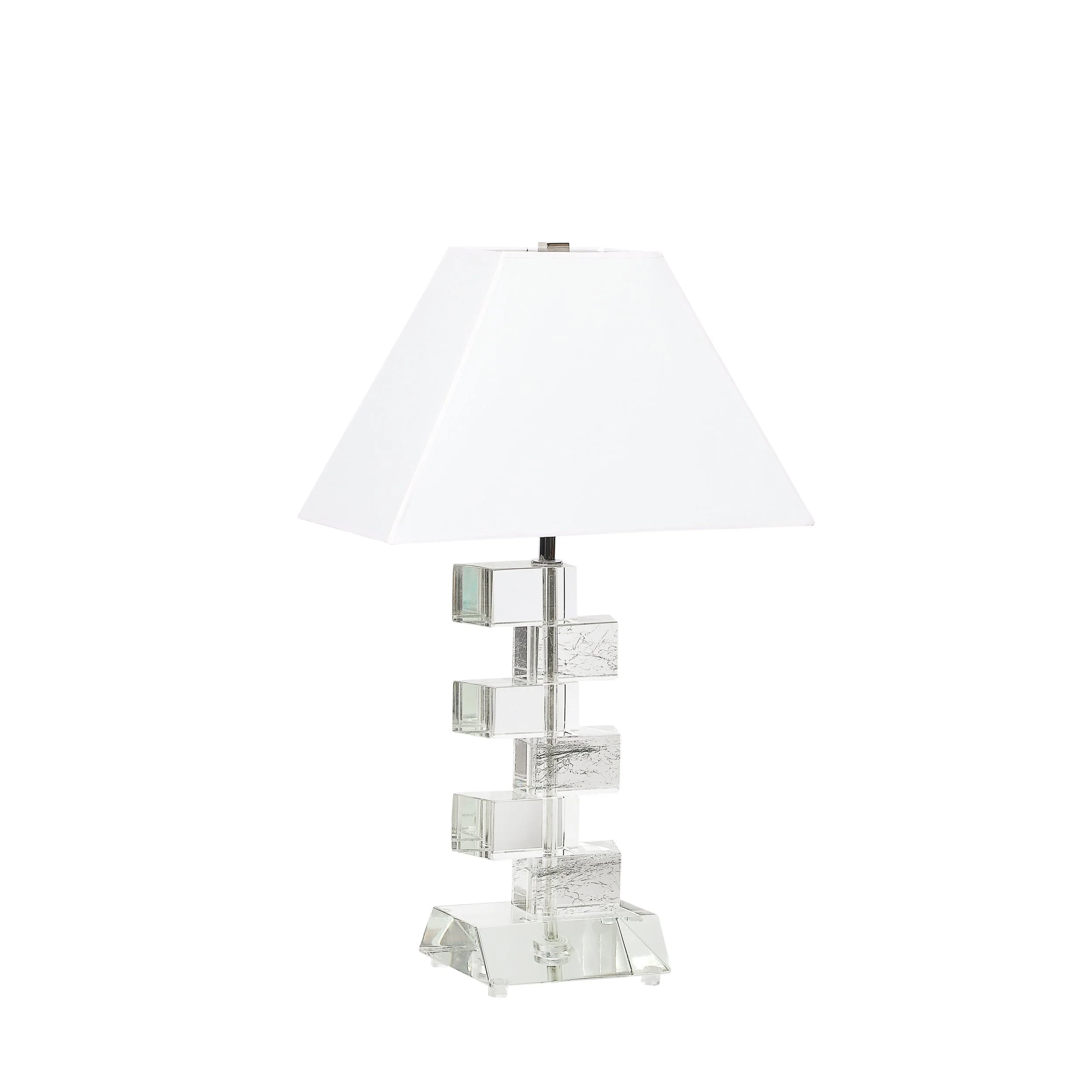 Modernist Hand-Blown Murano Stacked & Faceted Trapezoidal Glass Table Lamps - High Style Deco 3.jpg