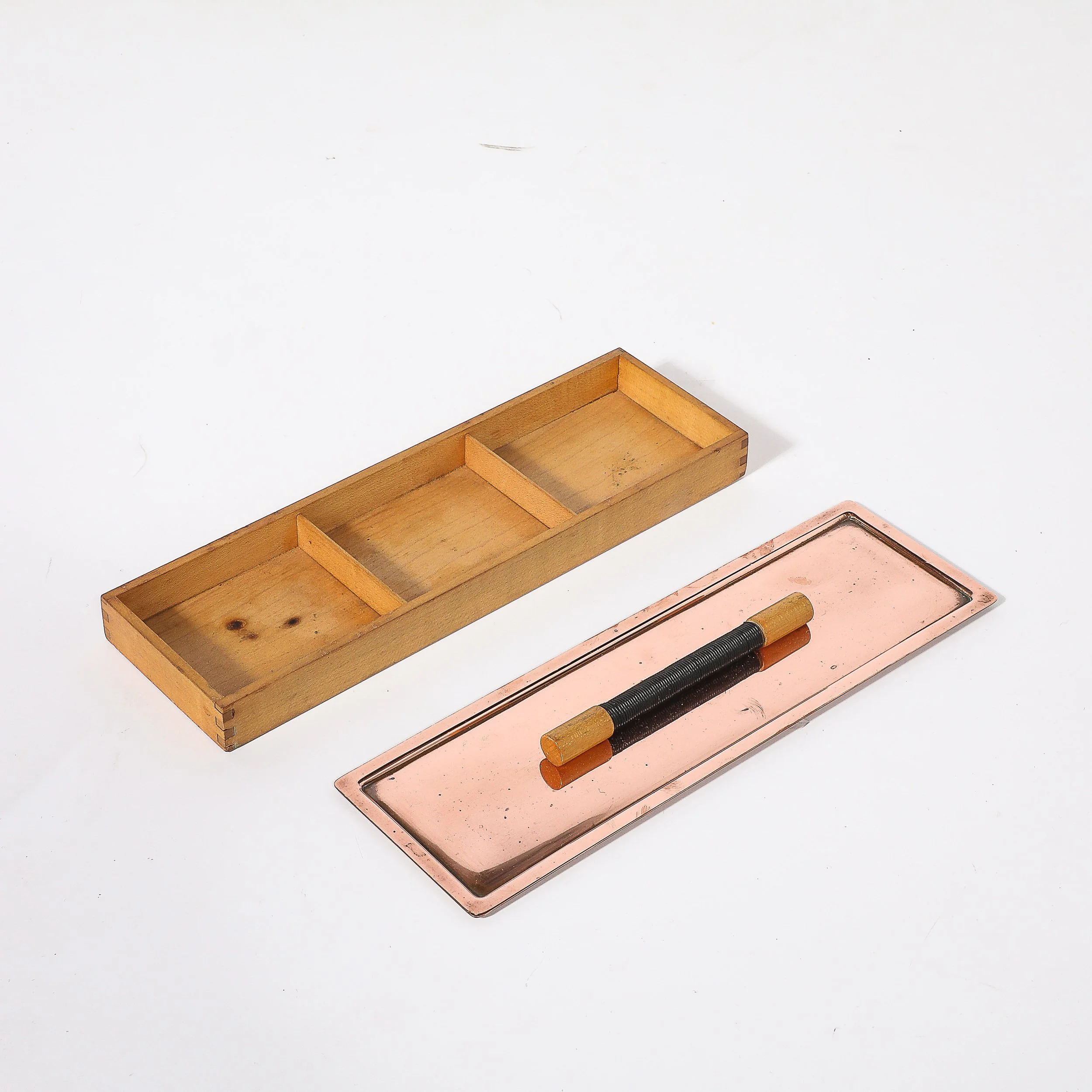 Art Deco Copper Box with Teak Handle signed Manning Bowman - High Style Deco 10.jpg