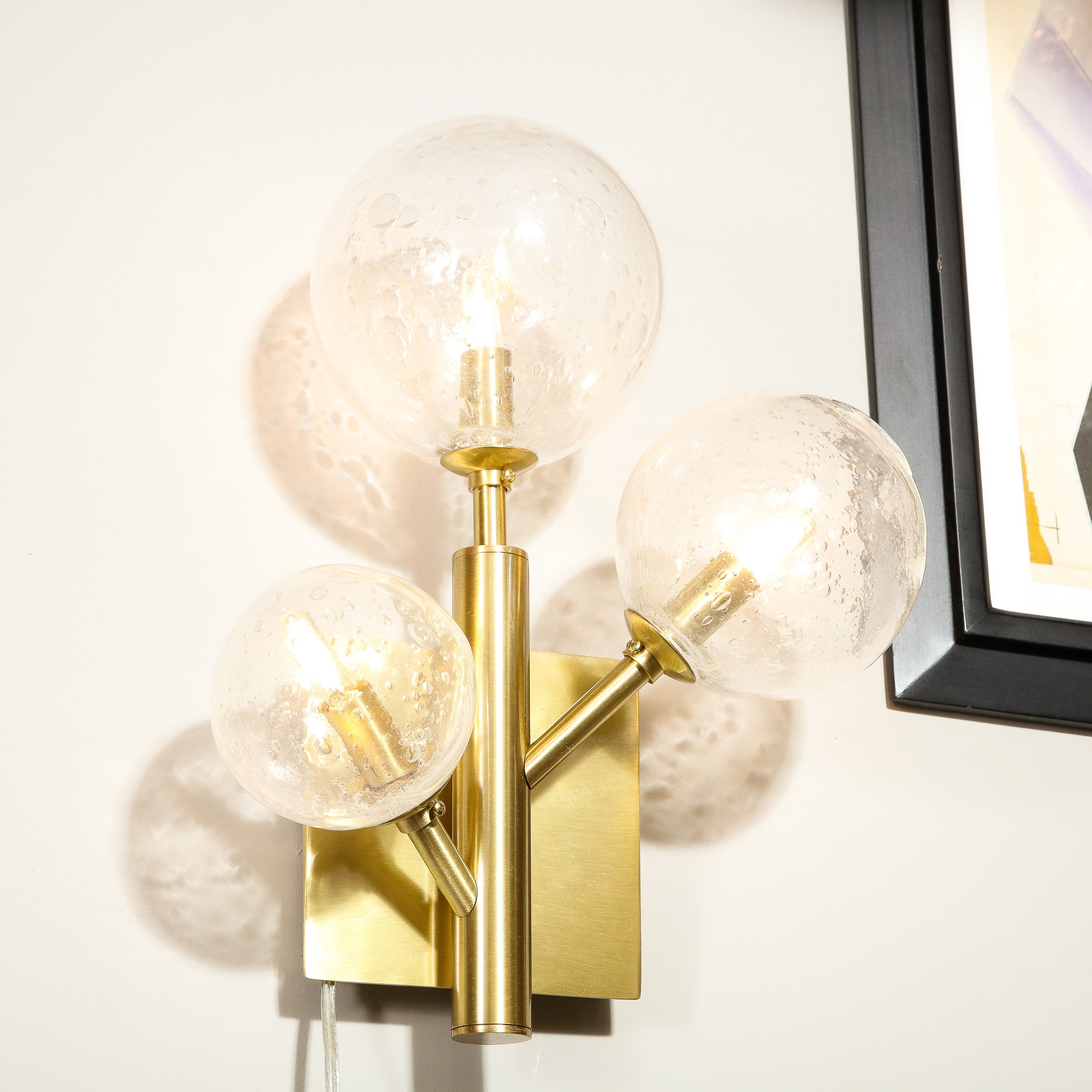 Pair of Modernist Hand-Blown Murano Glass Molecular 'Snowflake' Sconces - High Style Deco 6.jpg