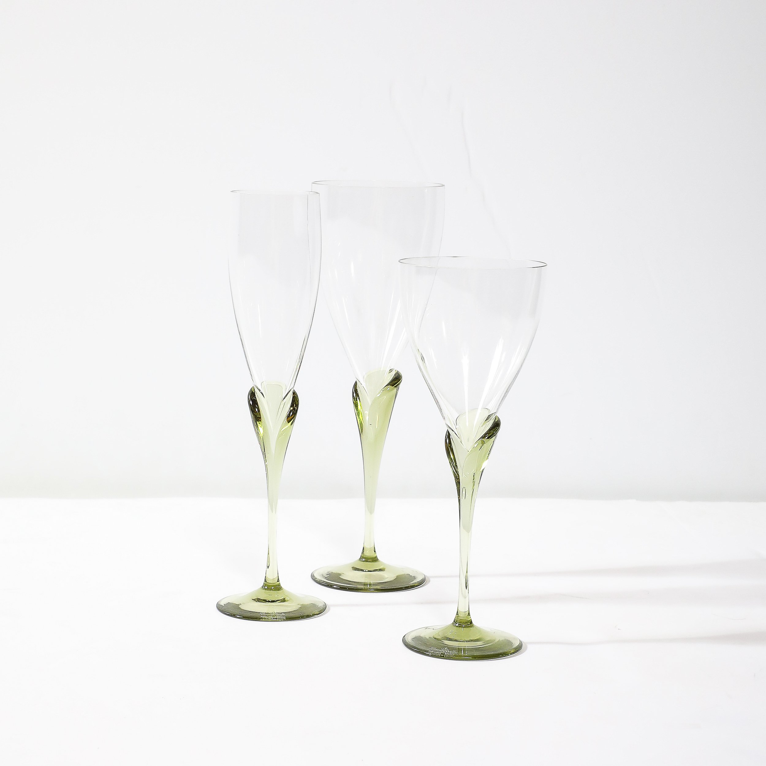 Set of 36 Papyrus Pattern Rosenthal Water, Wine and Champagne Crystal Stemware - High Style Deco 14.jpg
