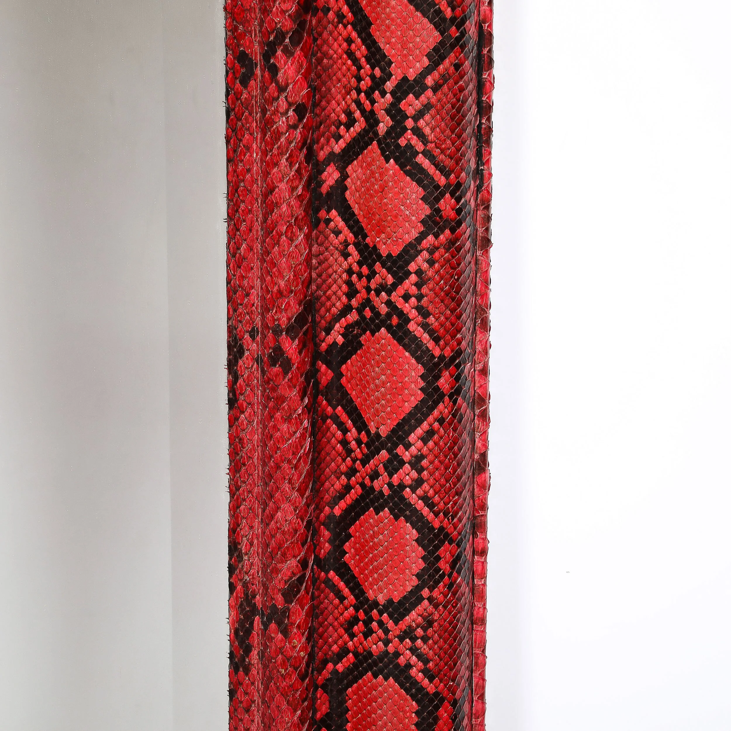 Mid-Century Molding Mirror in Red & Black Python Leather by Karl Springer - High Style Deco 2.jpg