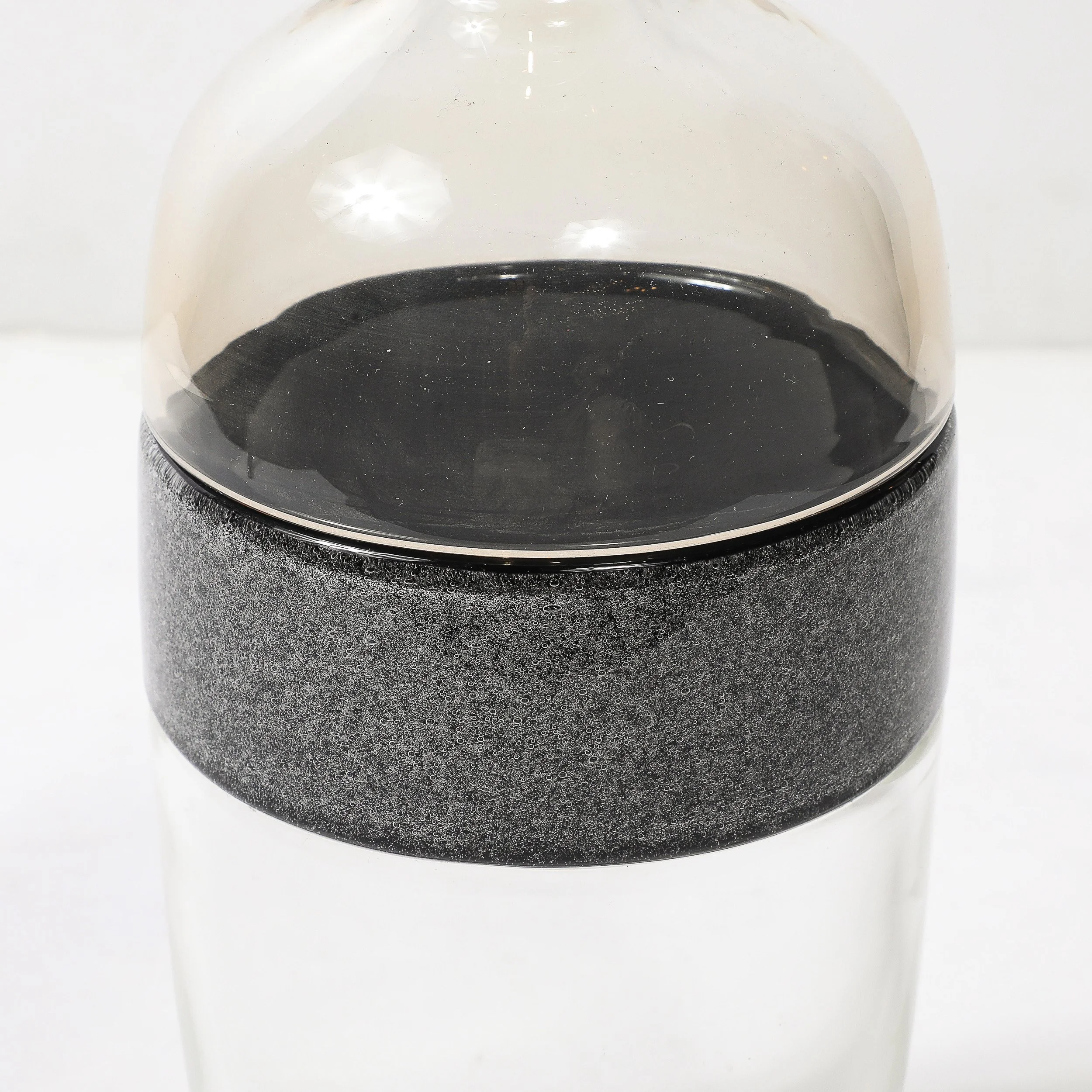 Mid-Century Hand-Blown Clear and Smoked Murano Glass Vase signed Vetri Murano - High Style Deco 4.jpg