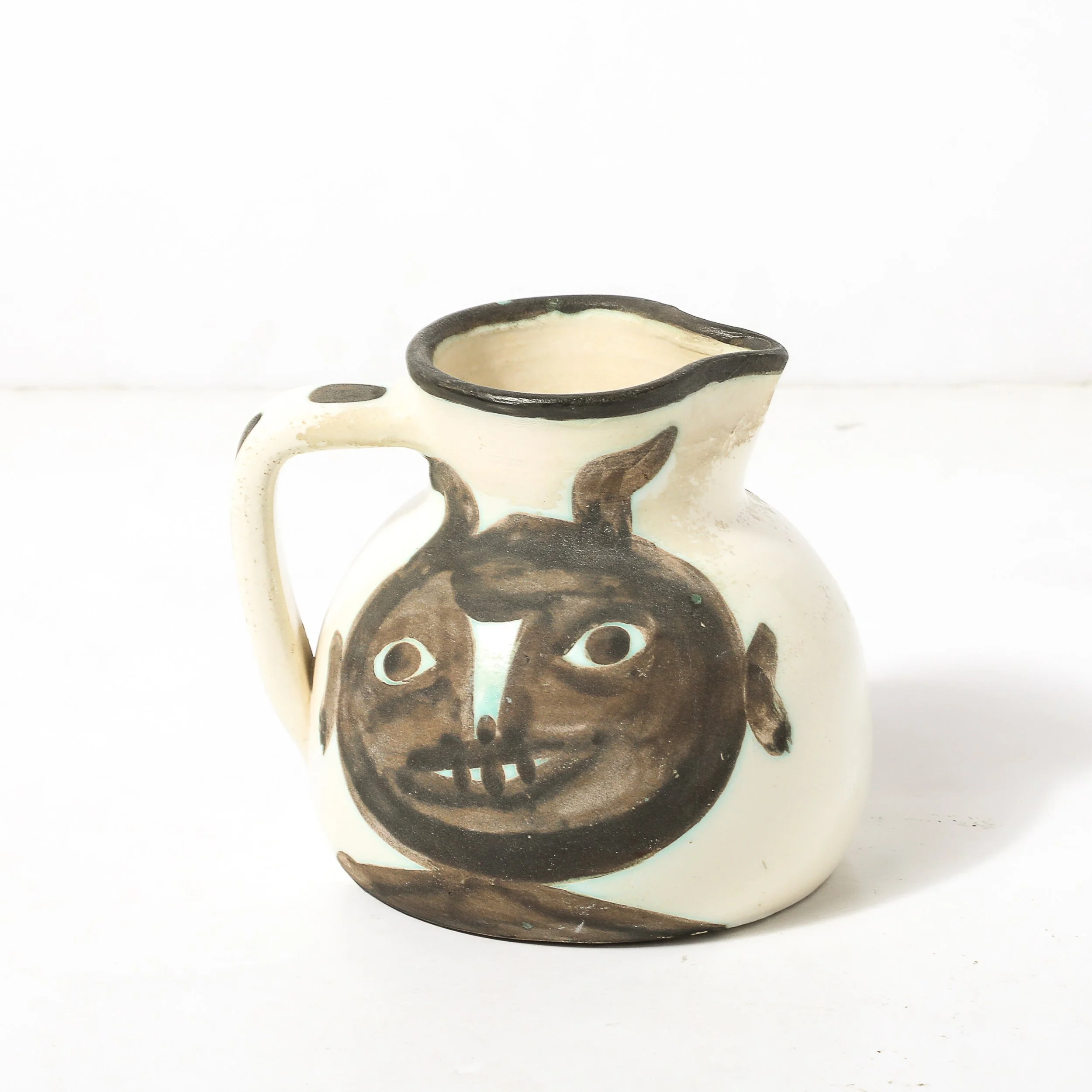 Madoura Pottery Glazed Earthenware Têtes Pitcher signed Pablo Picasso - High Style Deco 5.jpg