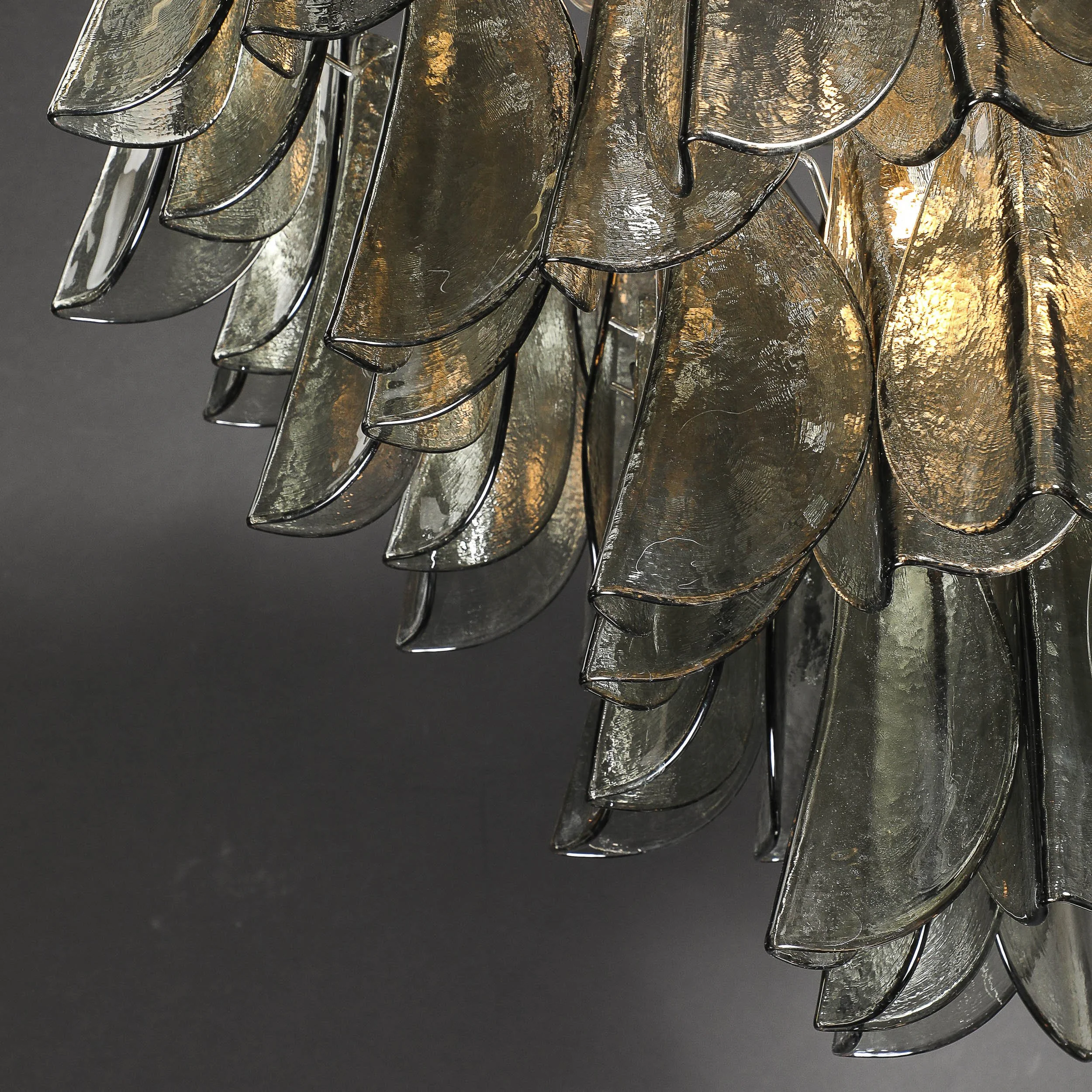 Modernist Feather Chandelier in Murano Smoked Topaz Glass and Polished Nickel - High Style Deco 17.jpg