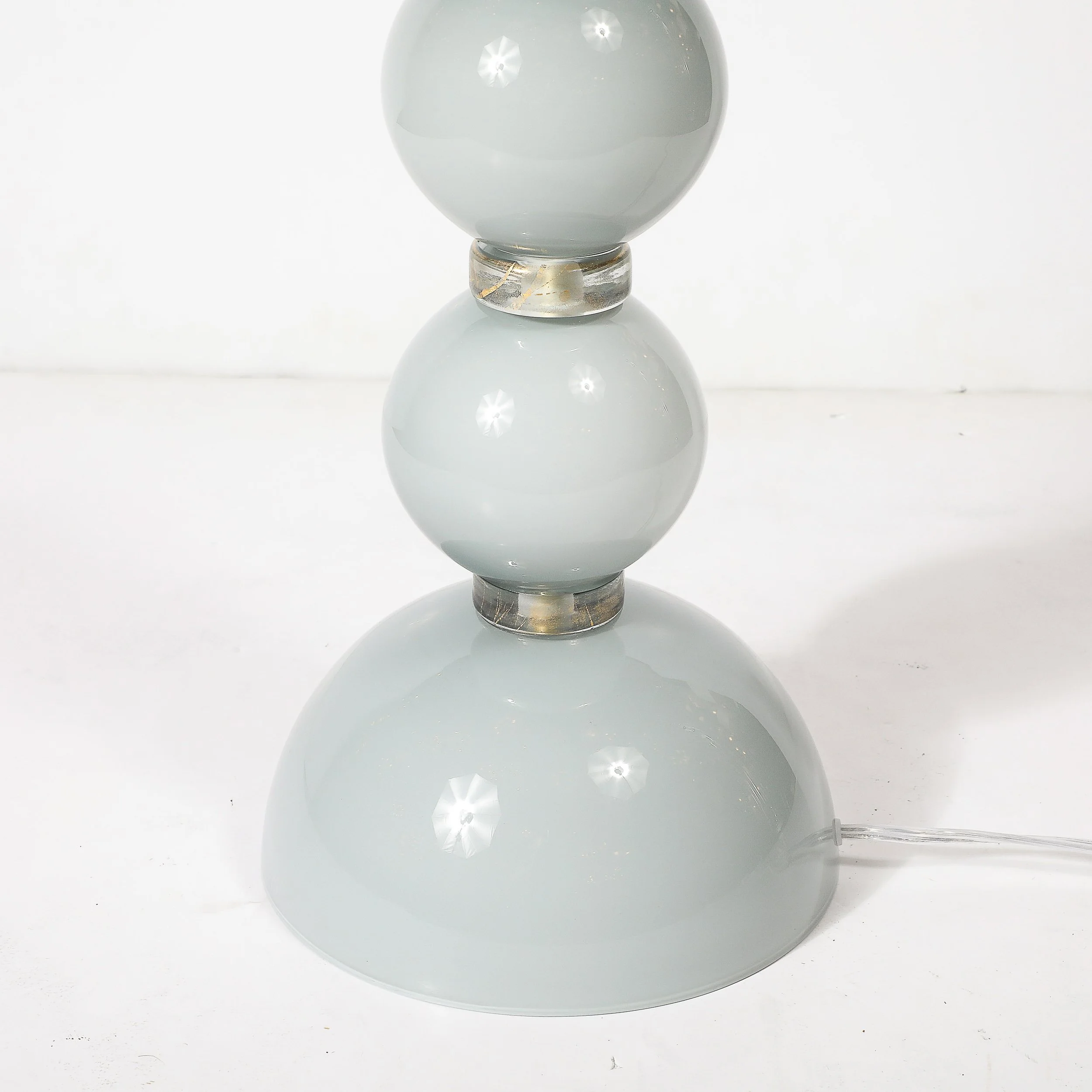 Pair of Modernist Dove Grey Murano Glass Table Lamps with 24-Karat Gold Bands - High Style Deco 9.jpg