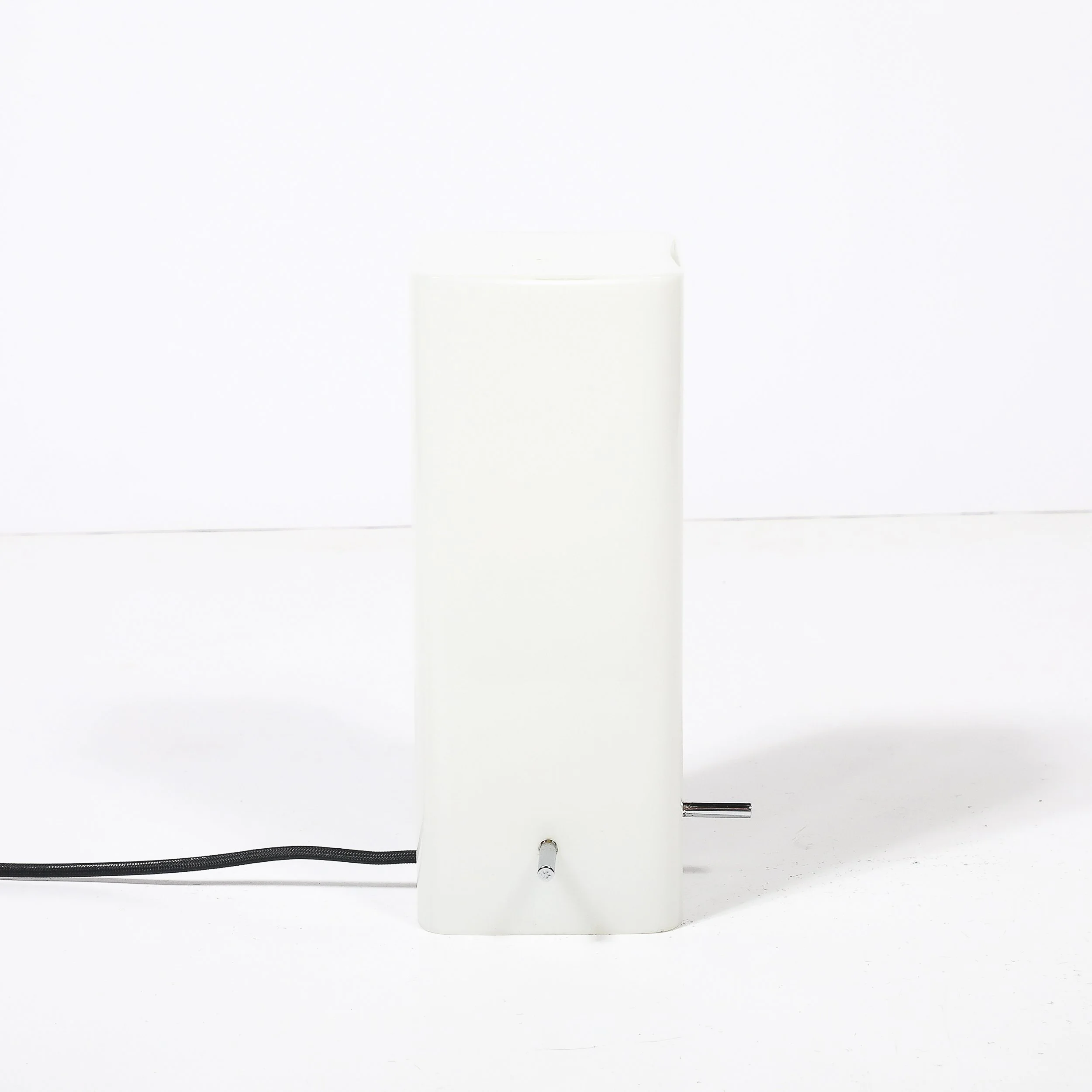 Mid-Century Milk Glass Column Lamp w: Chrome Fittings by Paul Mayen for Habitat - High Style Deco 9.jpg
