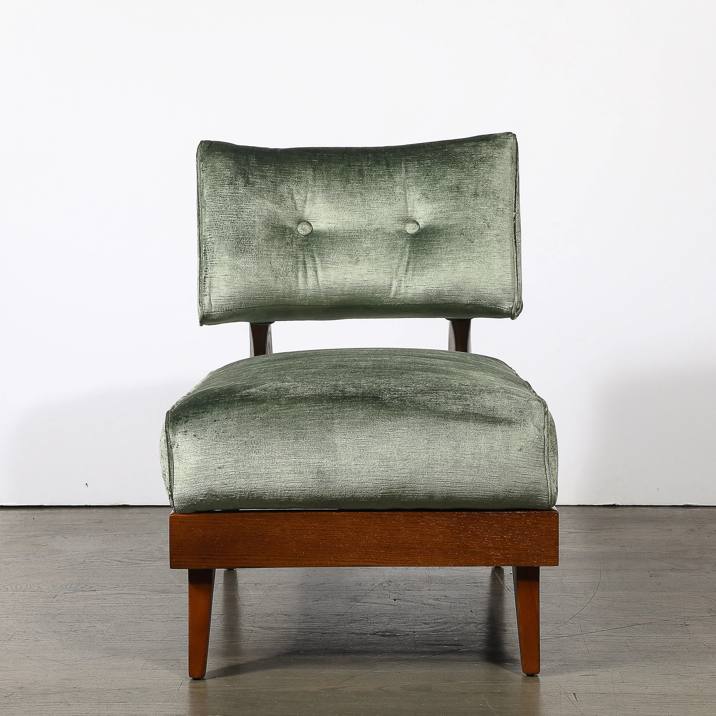Mid-Century Modernist Sculptural Oak Lounge Chairs in Eucalyptus Velvet - High Style Deco 16.jpg