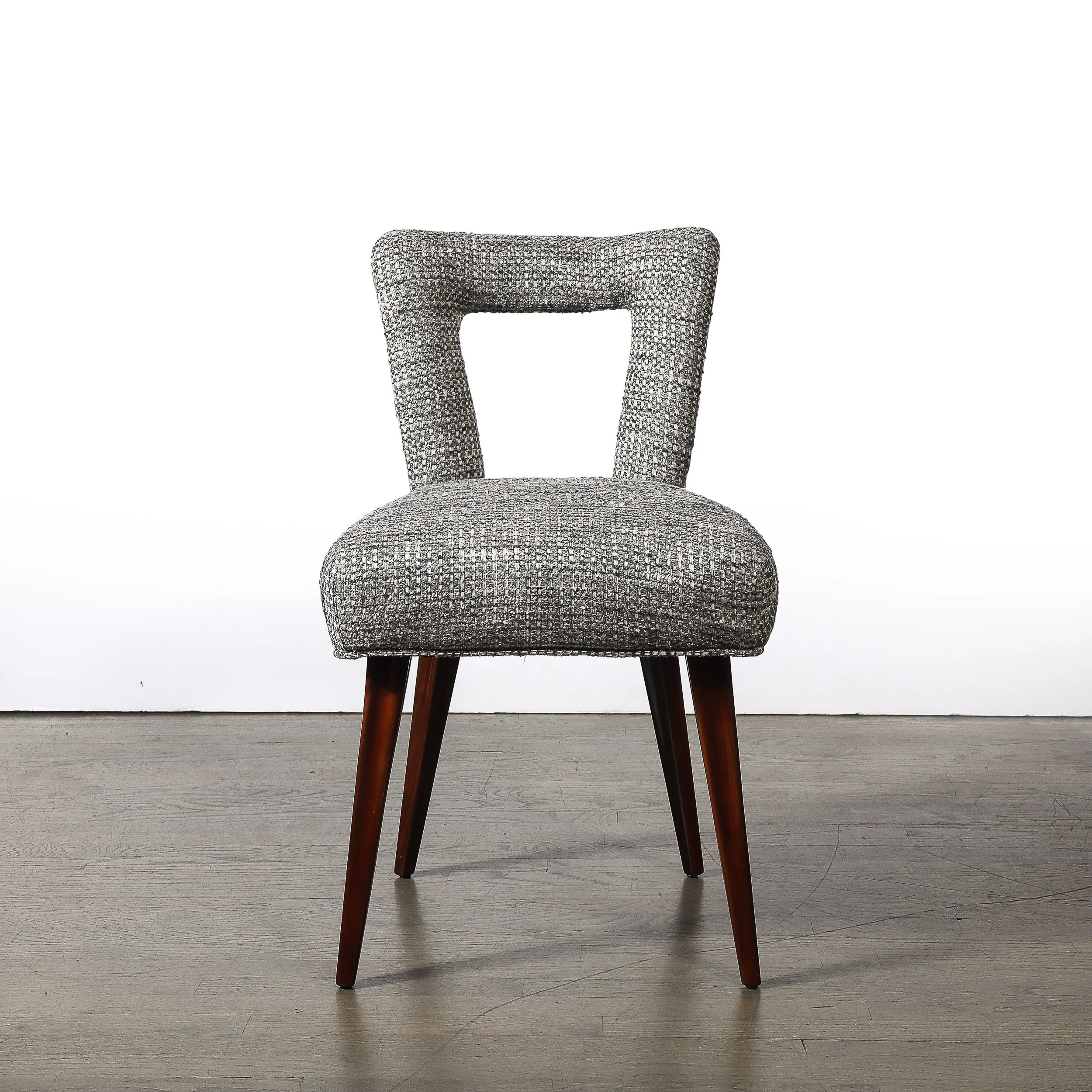 Set of 4 Mid-Century Open Back Upholstered Dining Chairs w: Splayed Tapered Legs - High Style Deco 1.jpg
