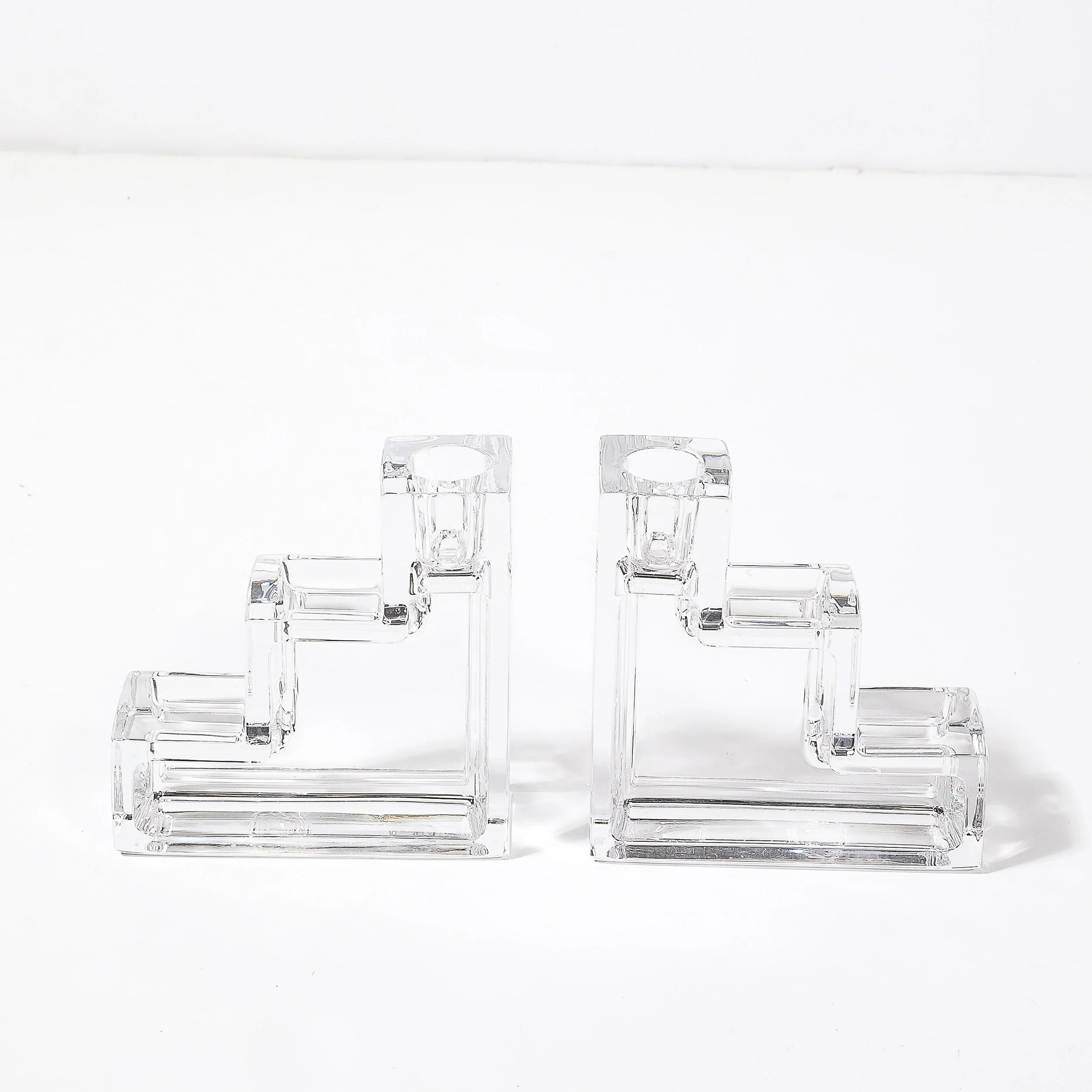 Pair of Art Deco Glass Step Form Chandlestick Holders by Wilber Orme for the MET - High Style Deco 1.jpg