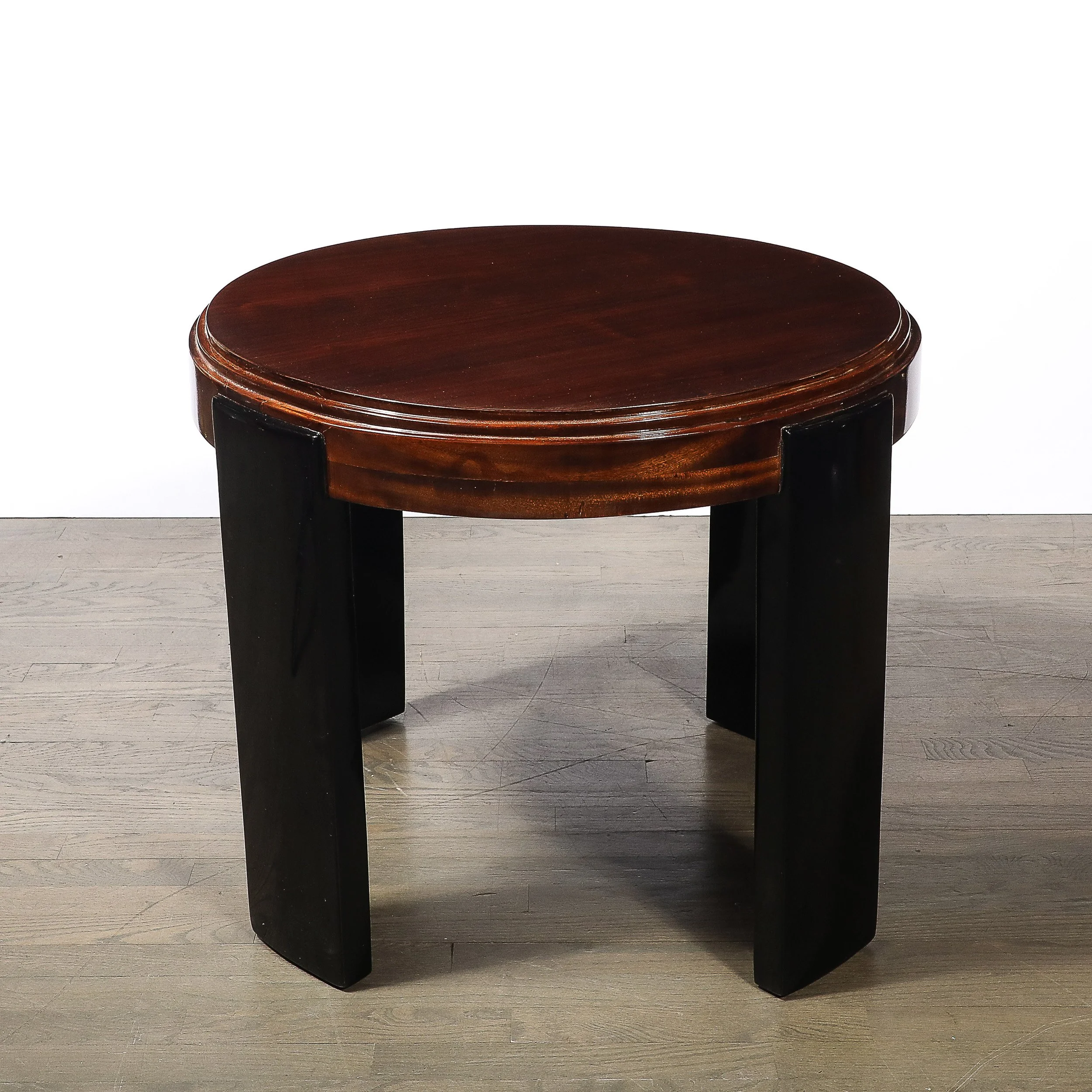 Art Deco Skyscraper Style Stepped Detail Side Table with Black Lacquer Legs - High Style Deco 3.jpg