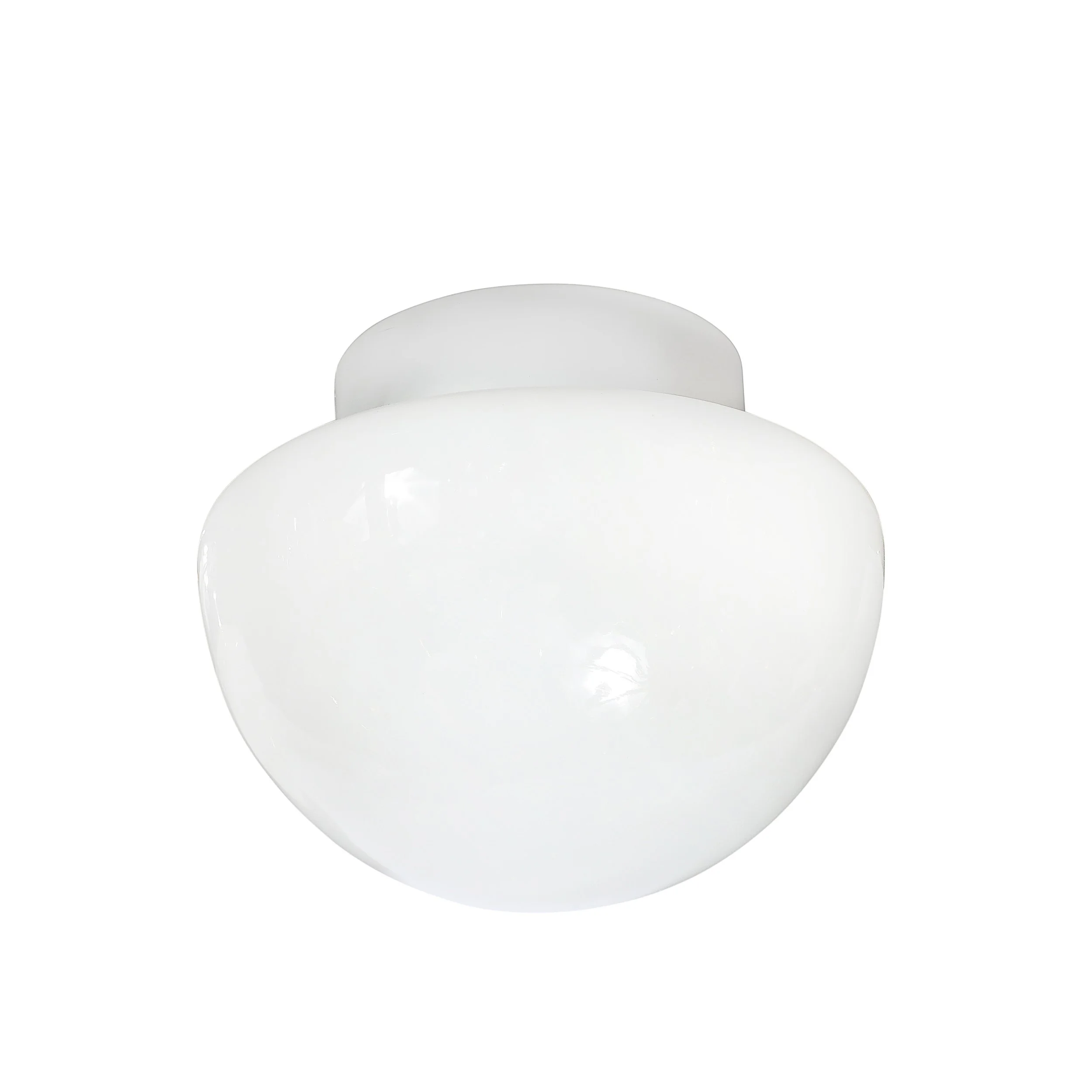 Mid-Century Reverse Dome Form Milk Glass Flush Mount Chandelier by Lightolier - High Style Deco.jpg