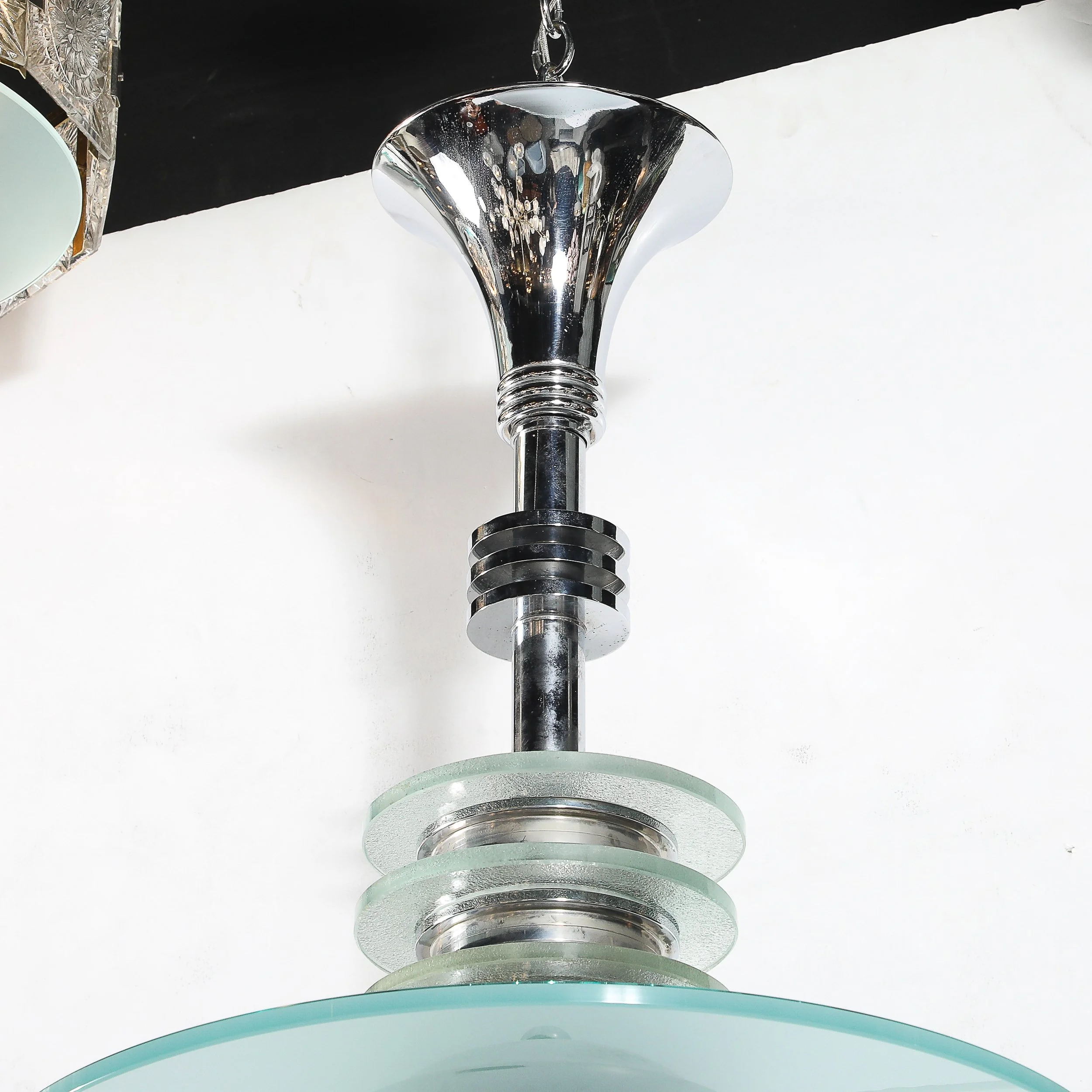 Art Deco Machine Age Chrome & Glass Pendant Chandelier - High Style Deco 11.jpg