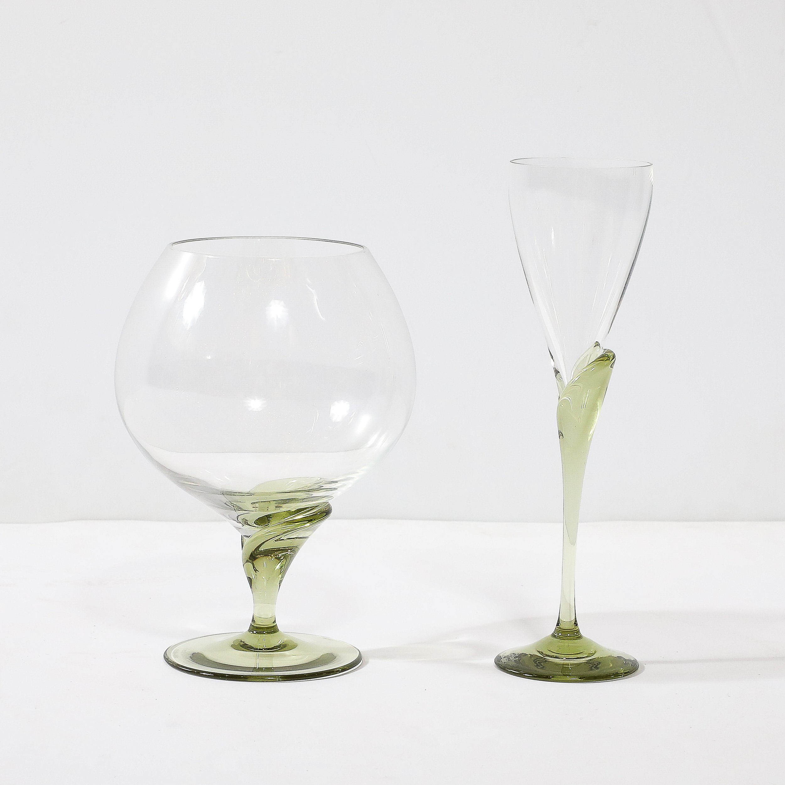 Set of 16 Papyrus Pattern Rosenthal Cordial & Brandy Sniffer Crystal Stemware - High Style Deco 10.jpg
