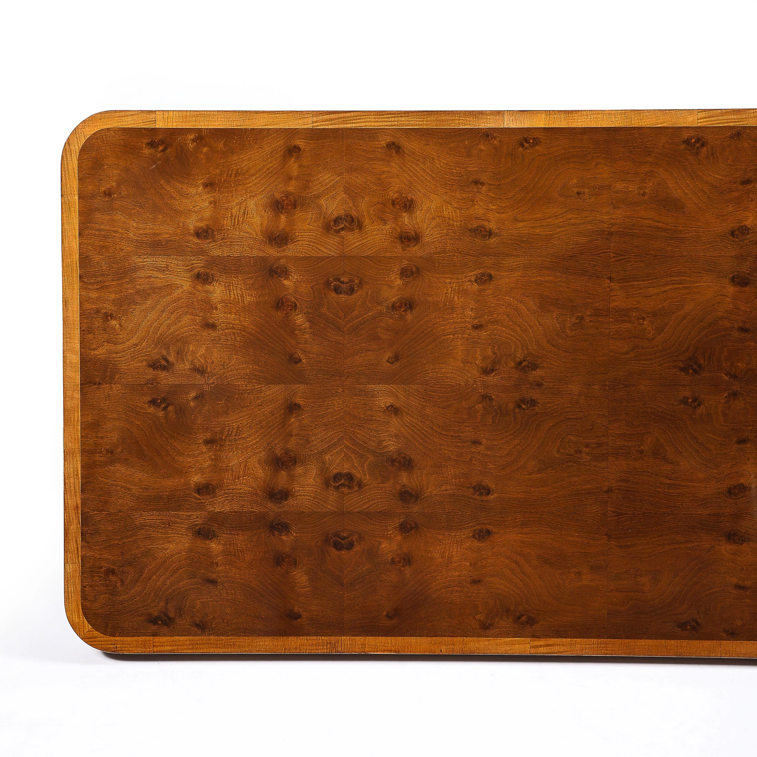 Art Deco Streamlined Book-Matched & Burled Walnut w: Black Lacquer Dining Table - High Style Deco 21.jpg